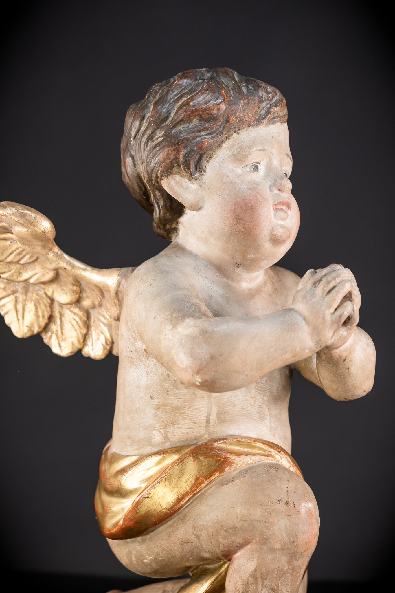 Pair of Angel Statues | 1700s Antique | 22" / 56 cm