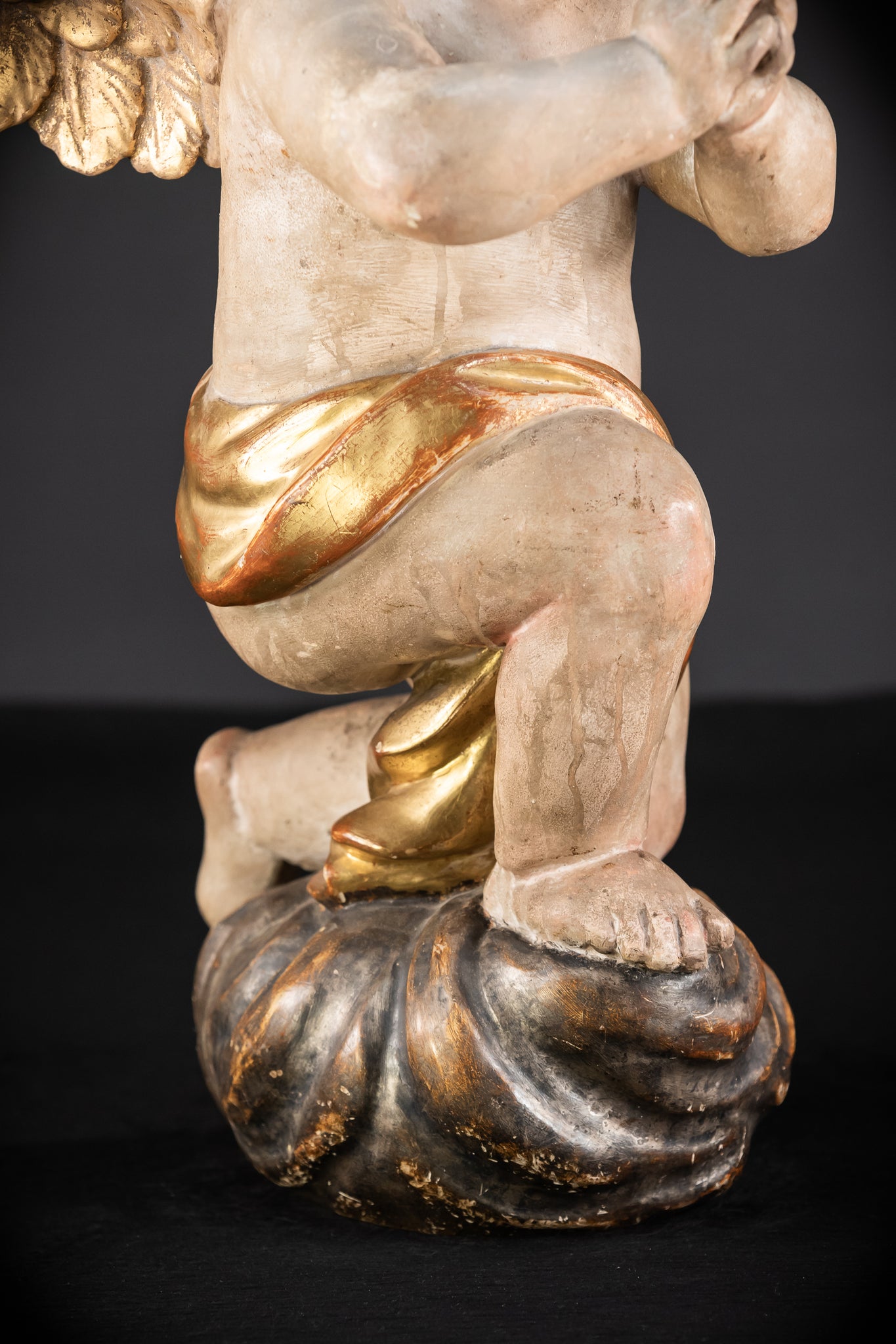 Pair of Angel Statues | 1700s Antique | 22" / 56 cm