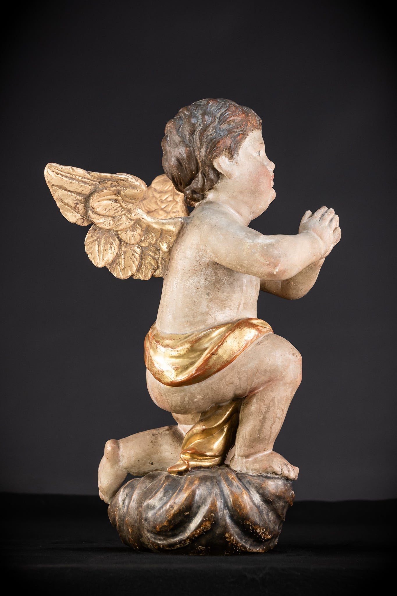 Pair of Angel Statues | 1700s Antique | 22" / 56 cm