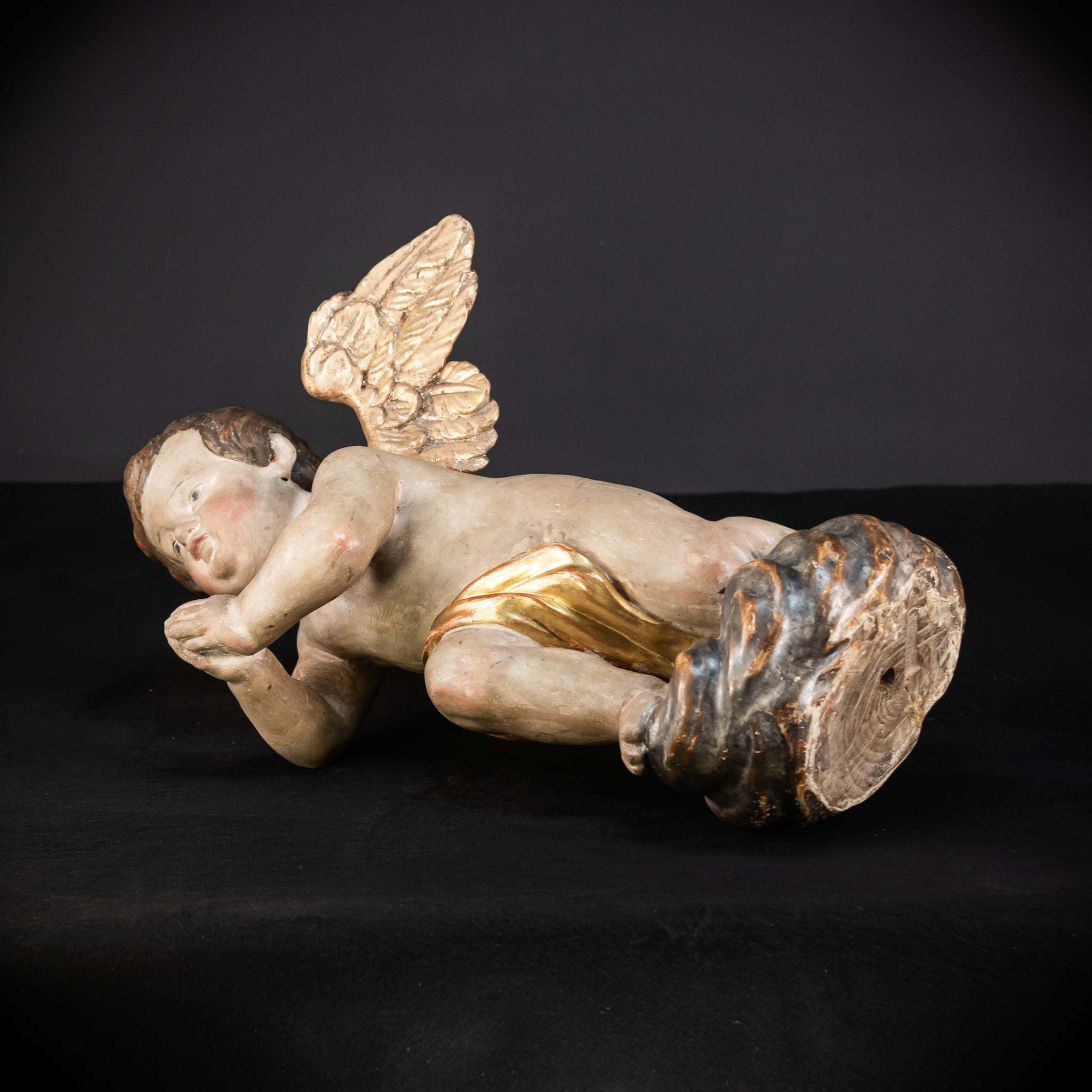 Pair of Angel Statues | 1700s Antique | 22" / 56 cm