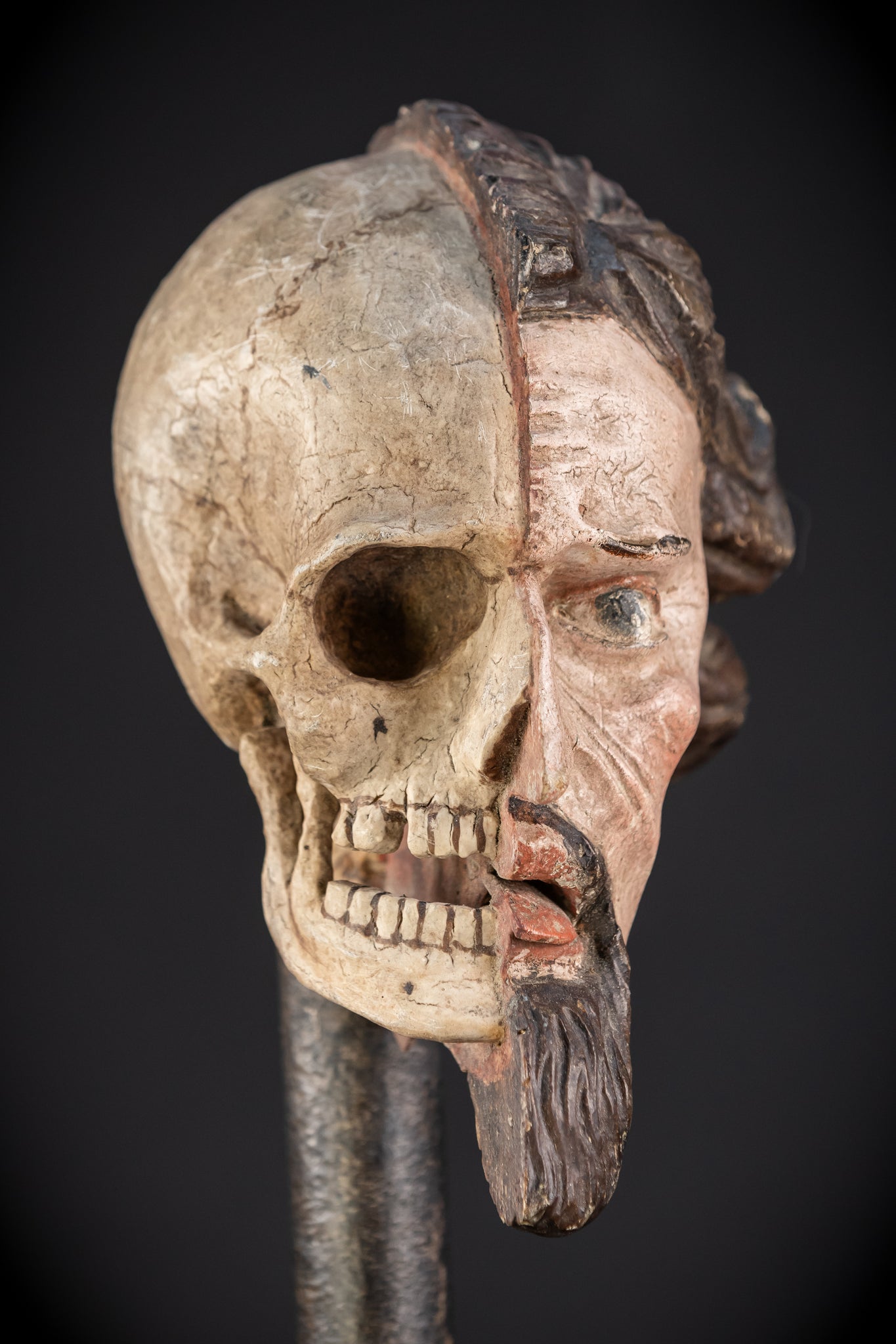 Memento Mori Wood Carving | Italian 1700s Antique 16.5"