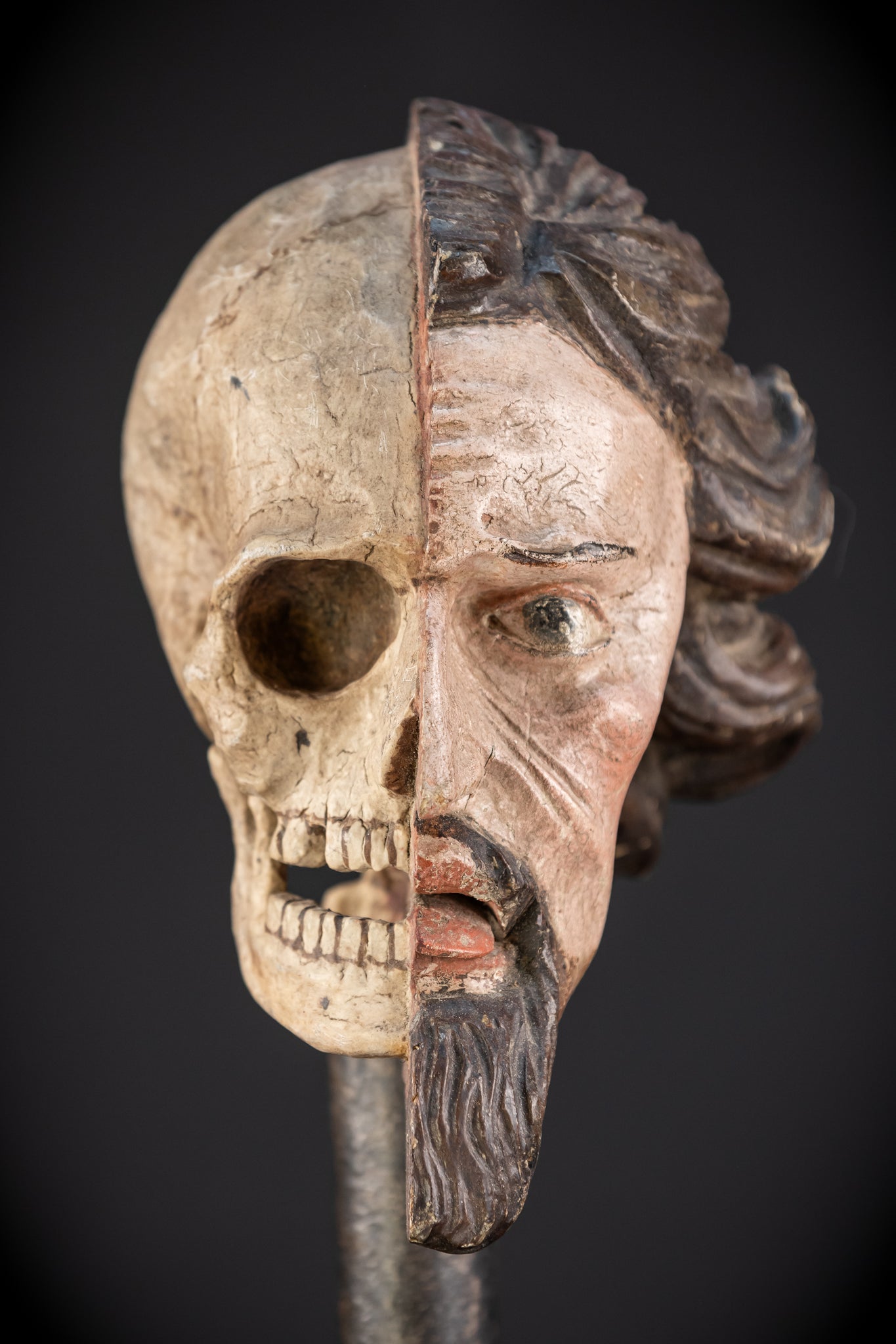Memento Mori Wood Carving | Italian 1700s Antique 16.5"