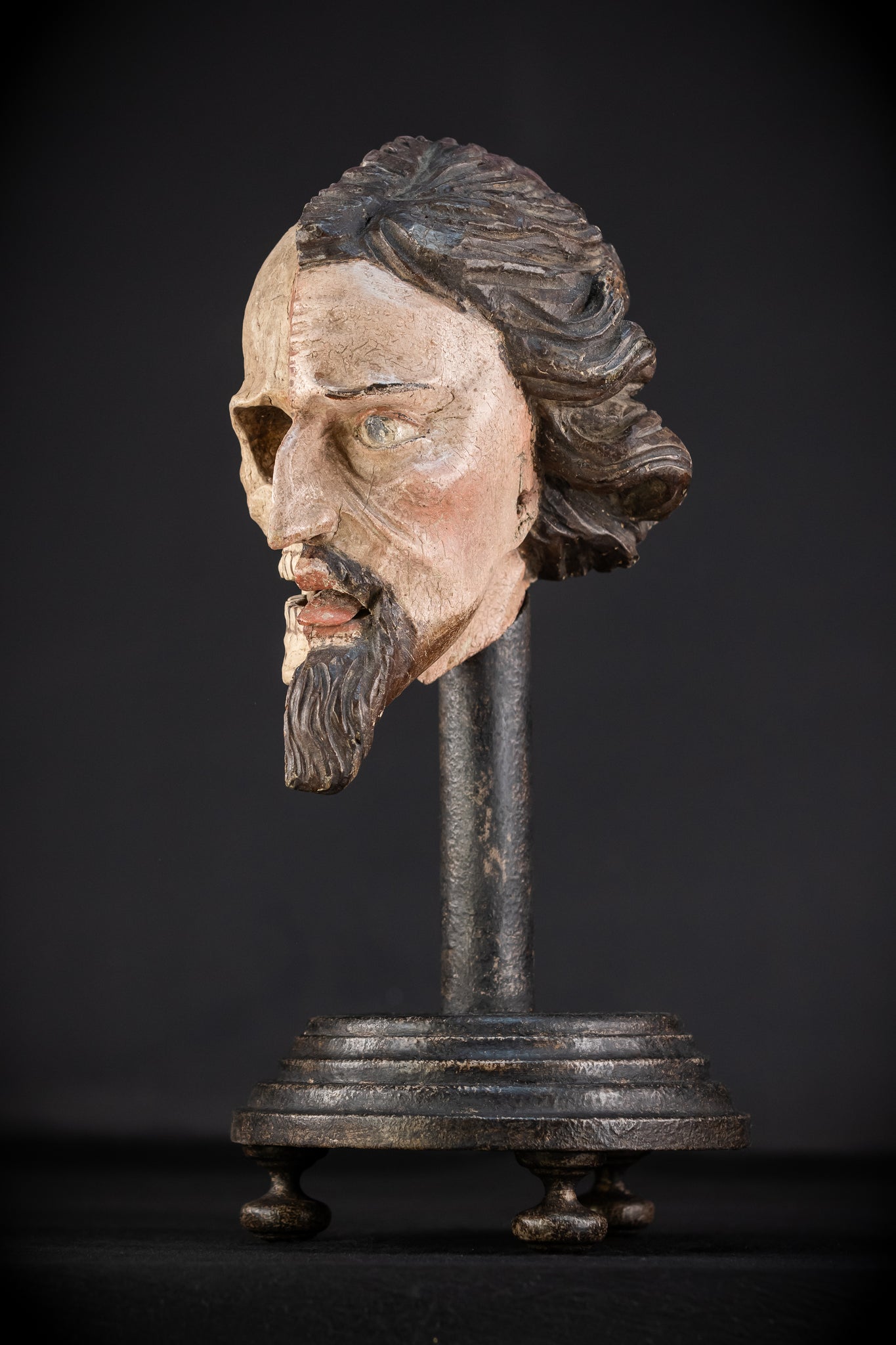 Memento Mori Wood Carving | Italian 1700s Antique 16.5"