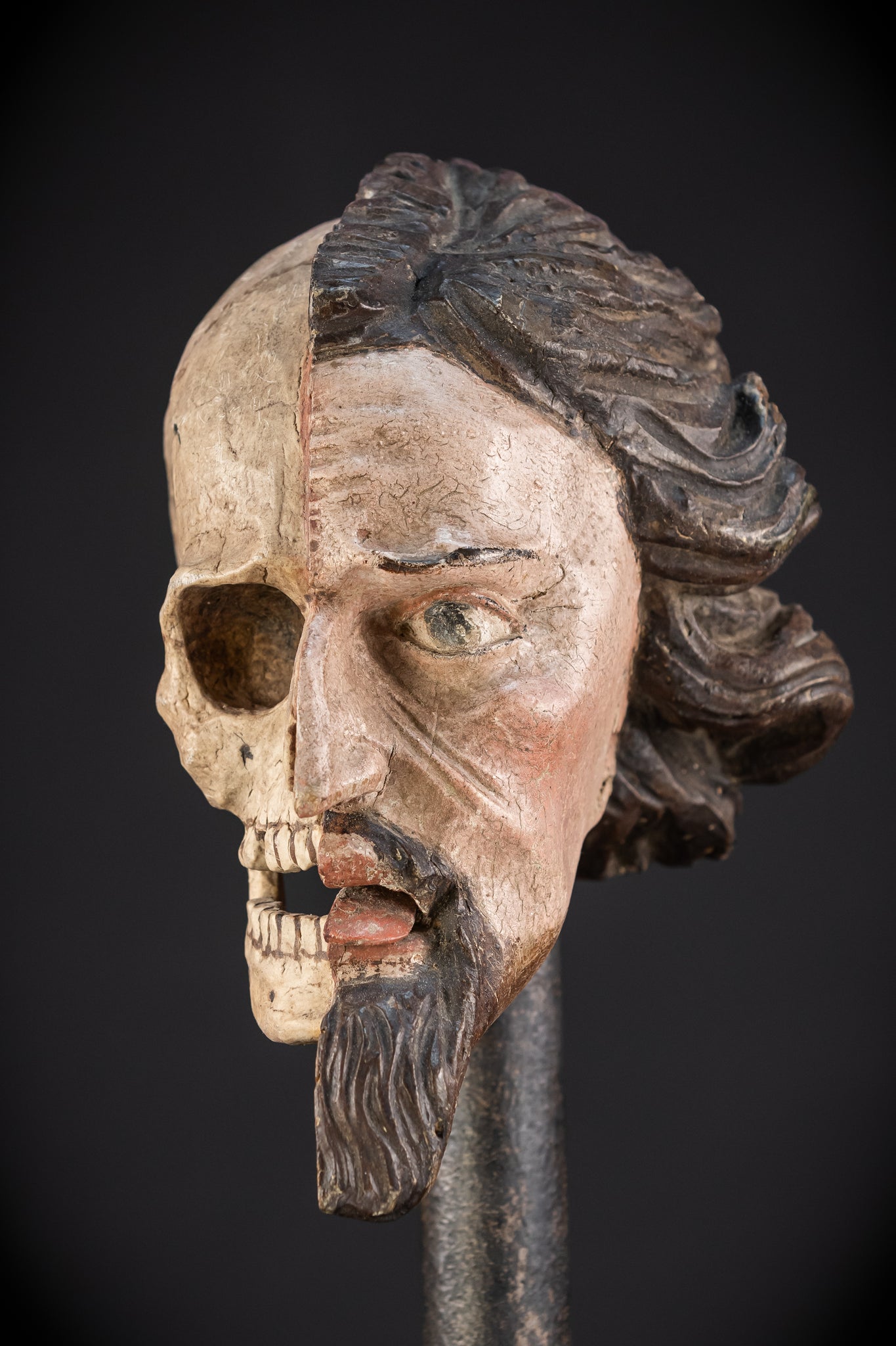 Memento Mori Wood Carving | Italian 1700s Antique 16.5"