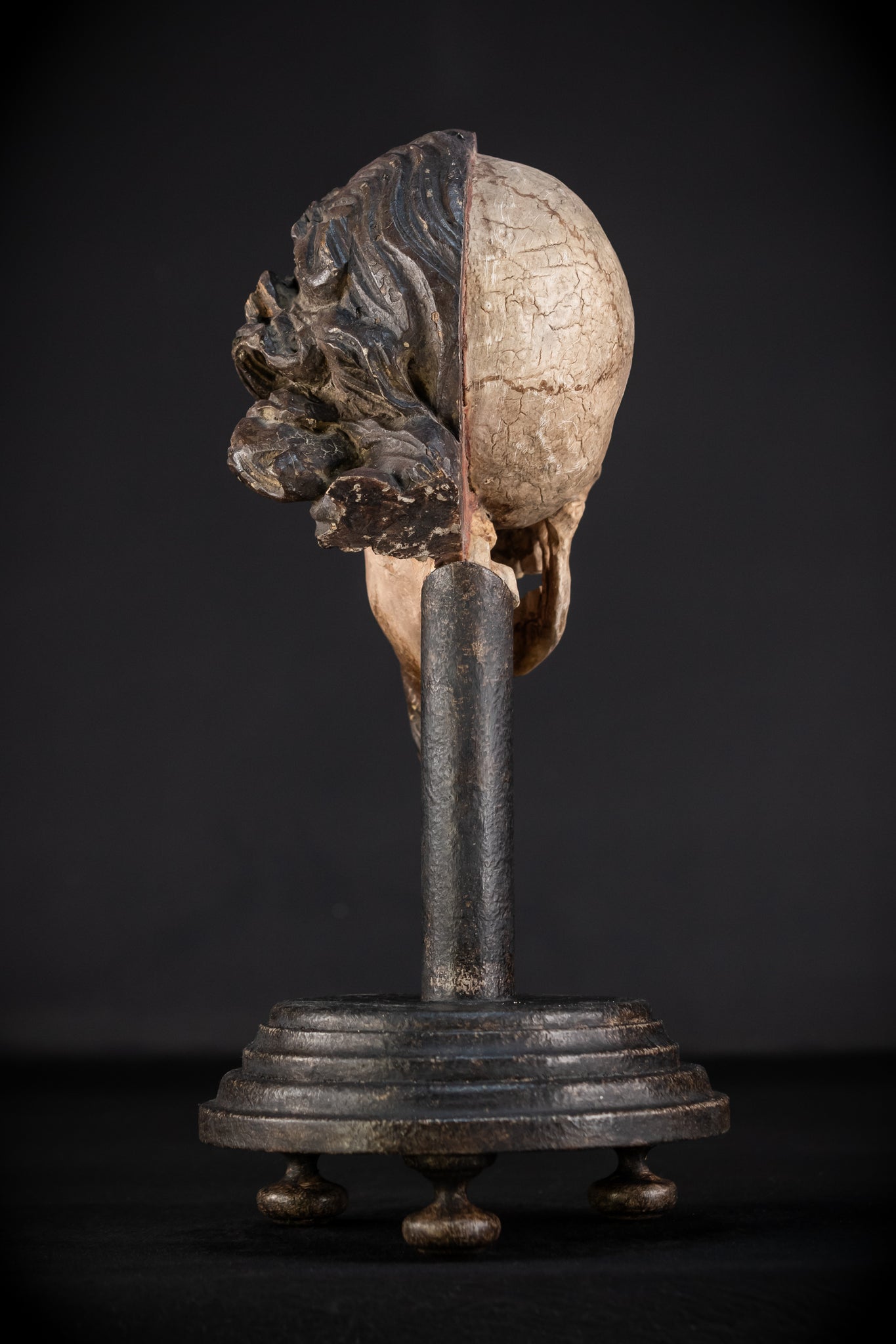 Memento Mori Wood Carving | Italian 1700s Antique 16.5"