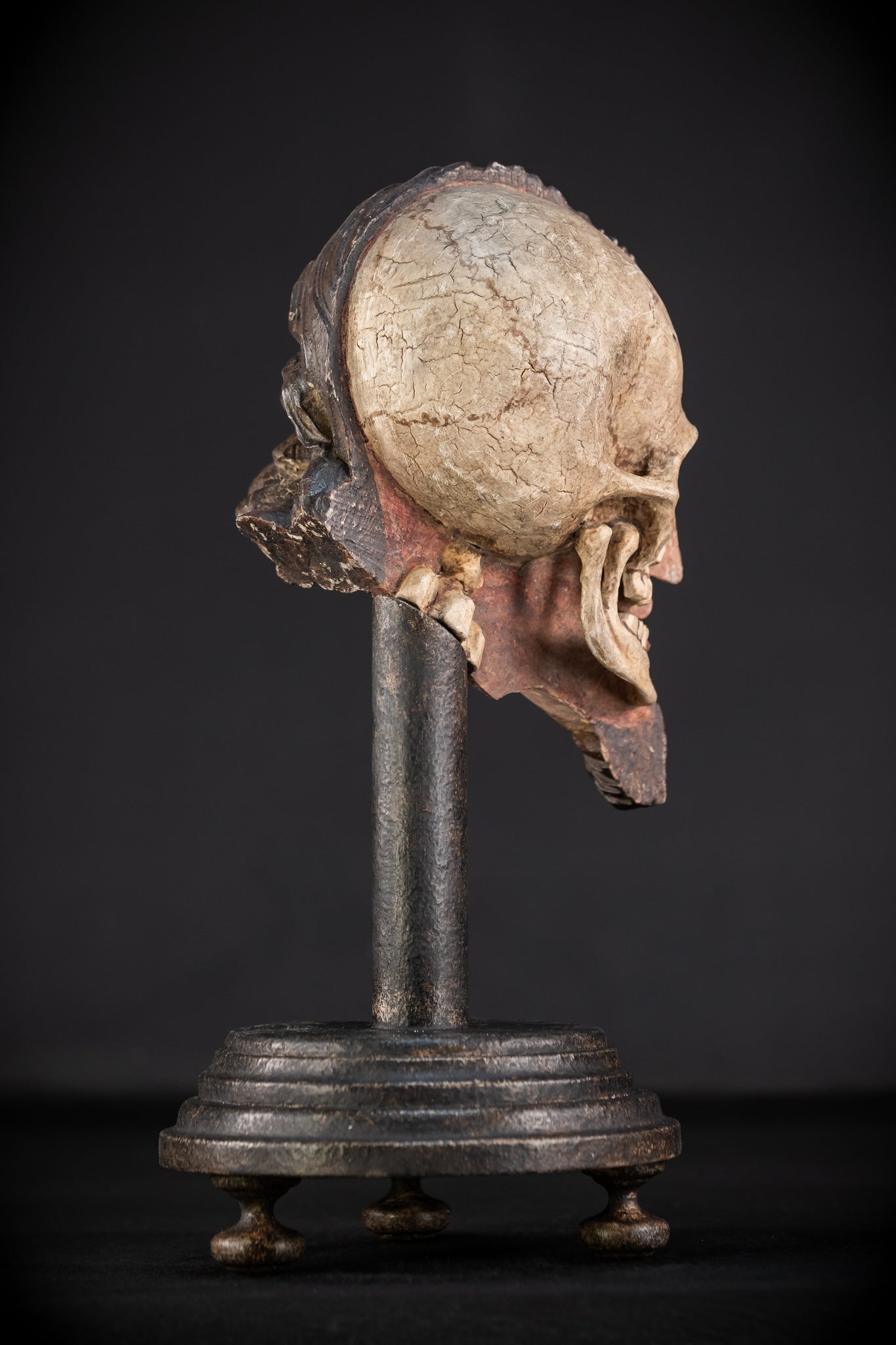 Memento Mori Wood Carving | Italian 1700s Antique 16.5"