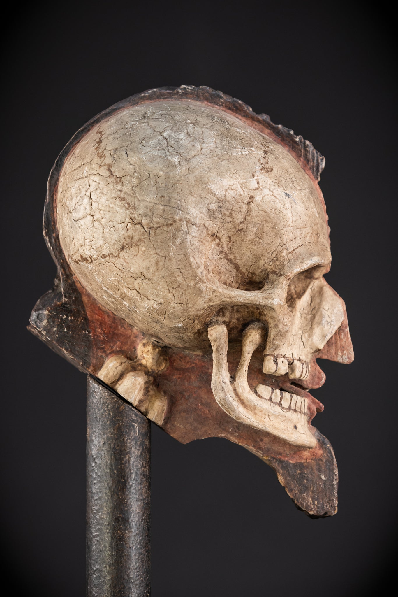 Memento Mori Wood Carving | Italian 1700s Antique 16.5"