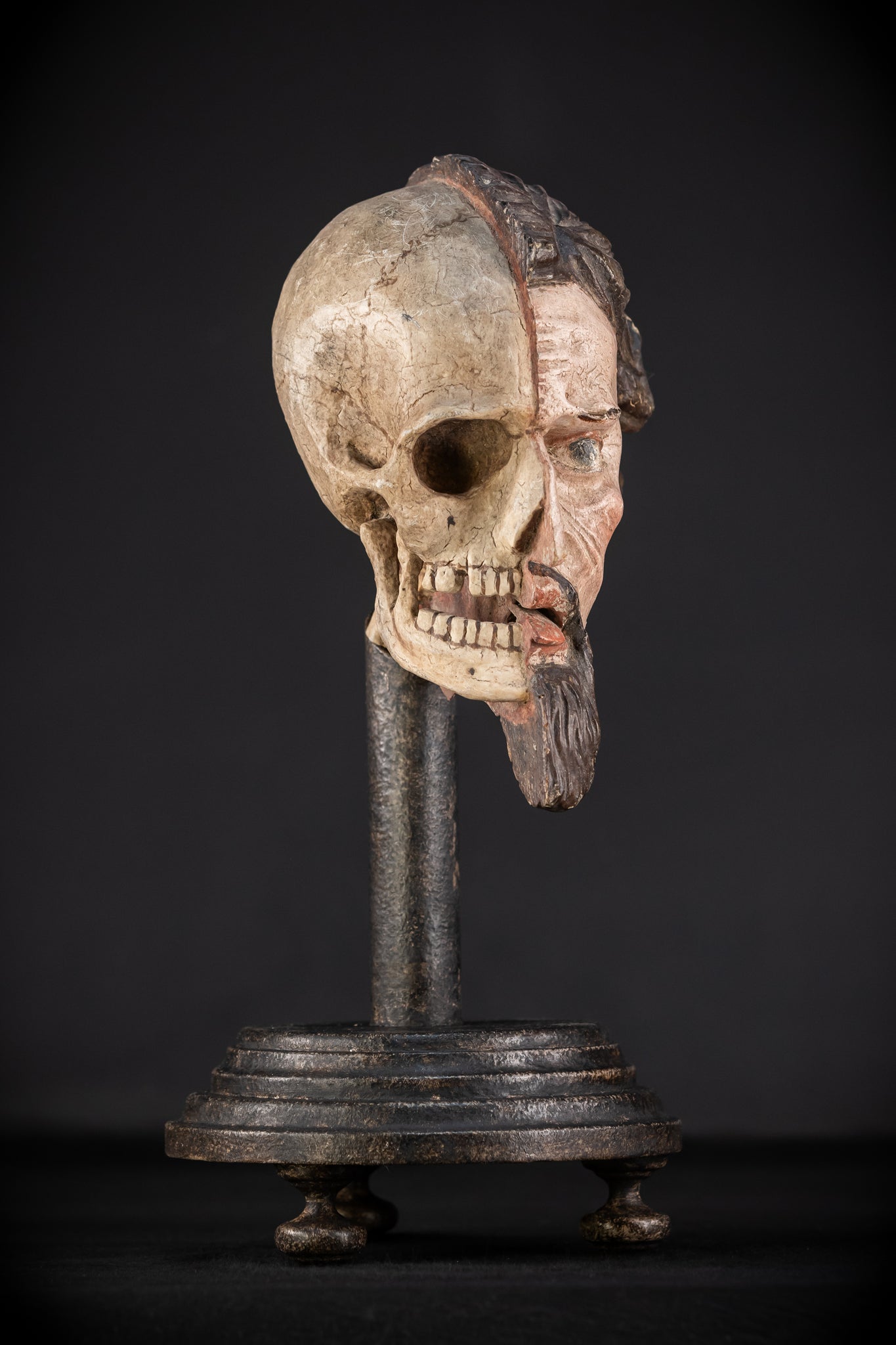 Memento Mori Wood Carving | Italian 1700s Antique 16.5"