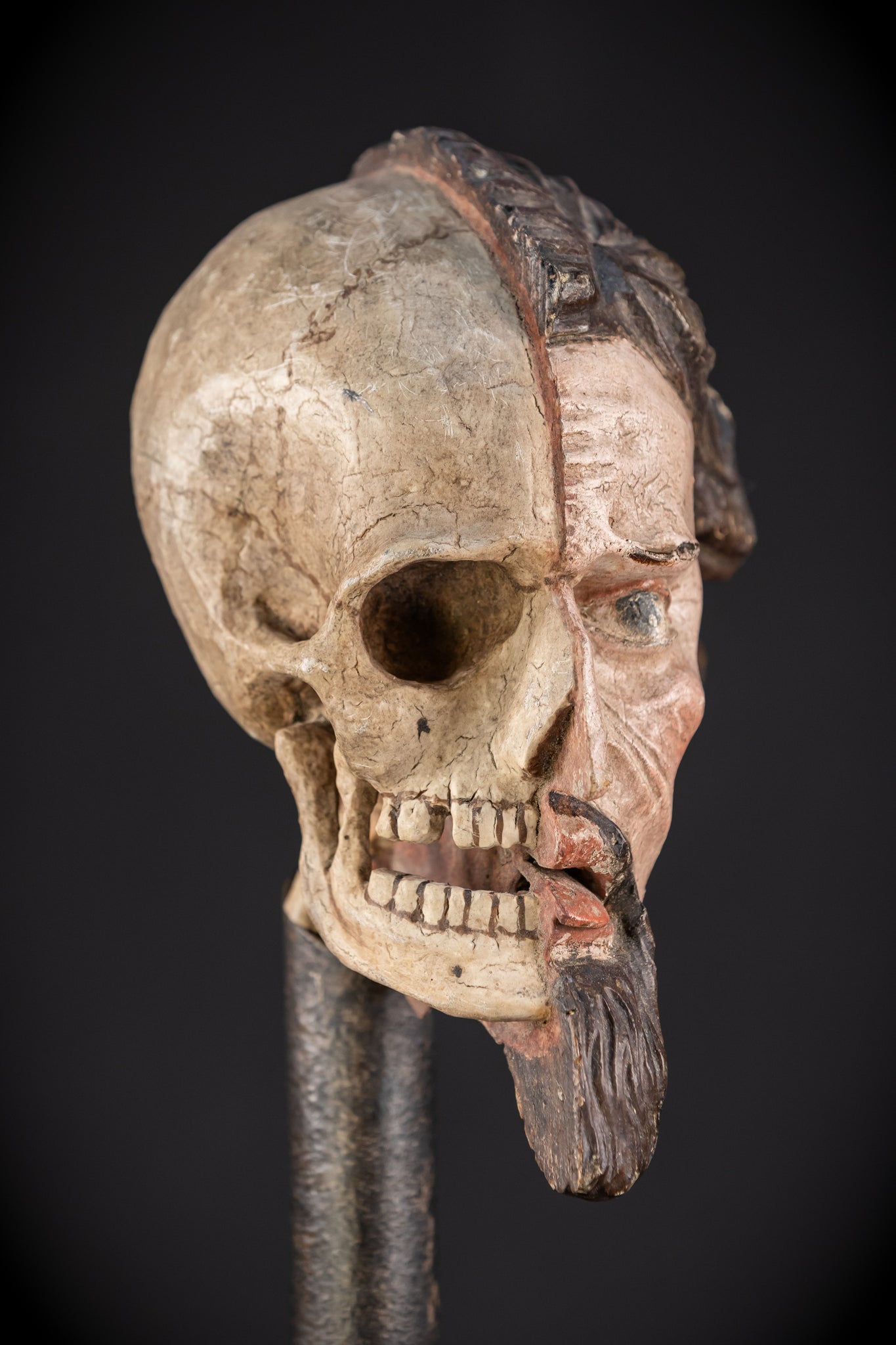 Memento Mori Wood Carving | Italian 1700s Antique 16.5"