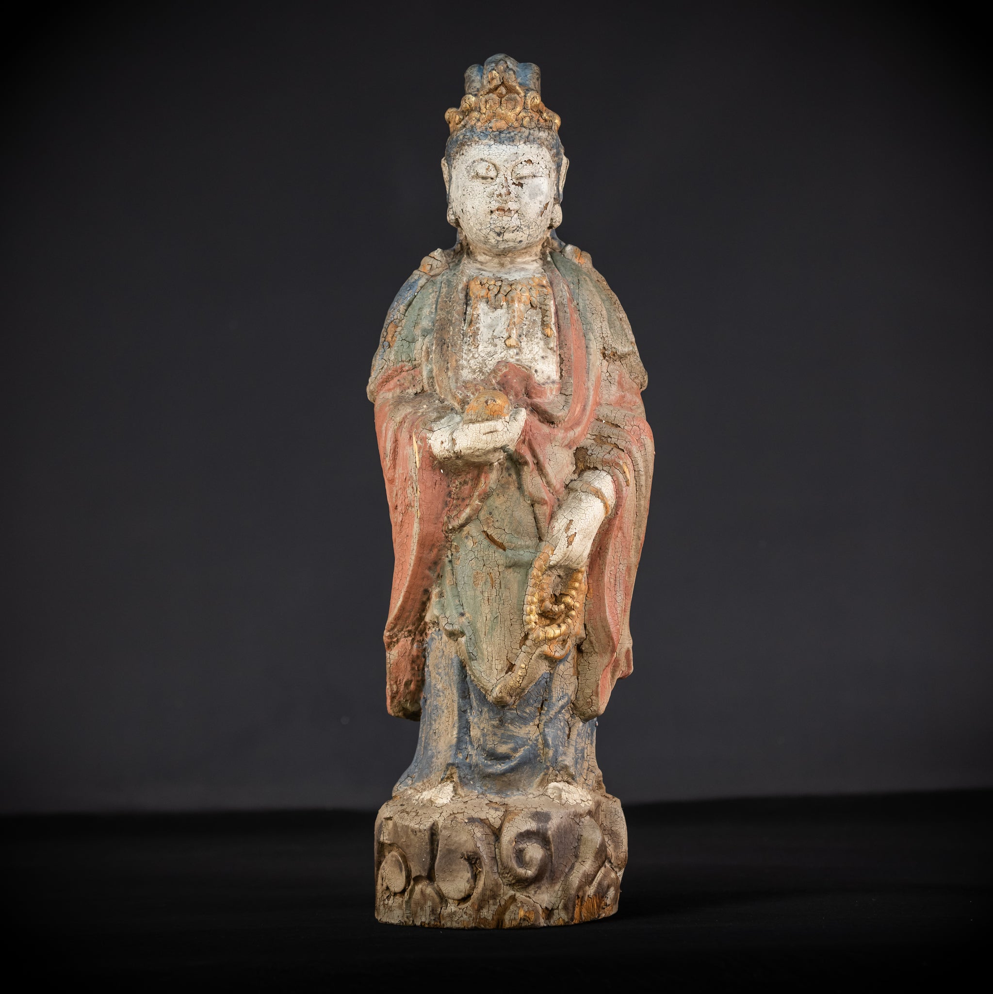 Standing Buddha Antique Sculpture | 18th Century | 22.8"
