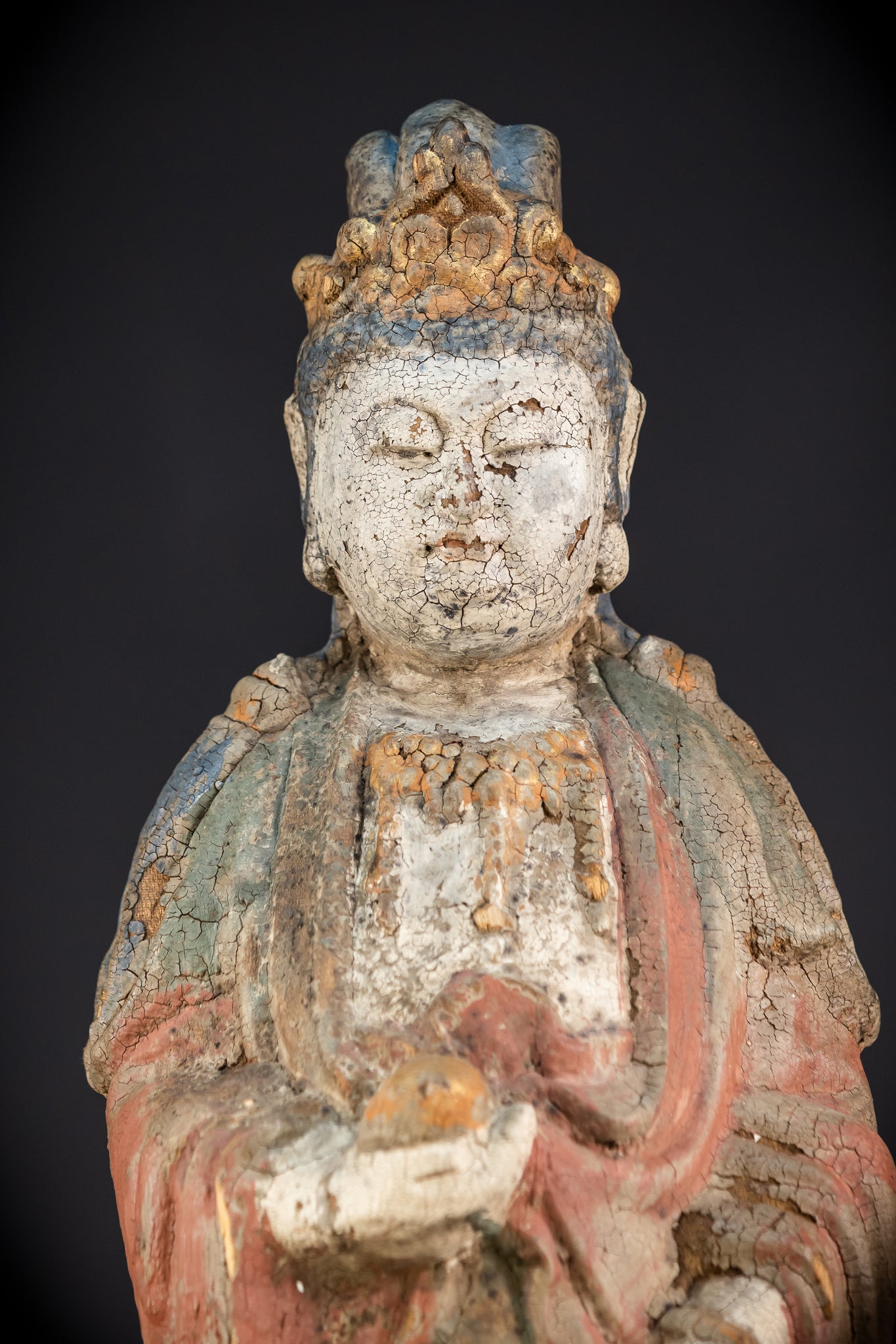 Standing Buddha Antique Sculpture | 18th Century | 22.8"