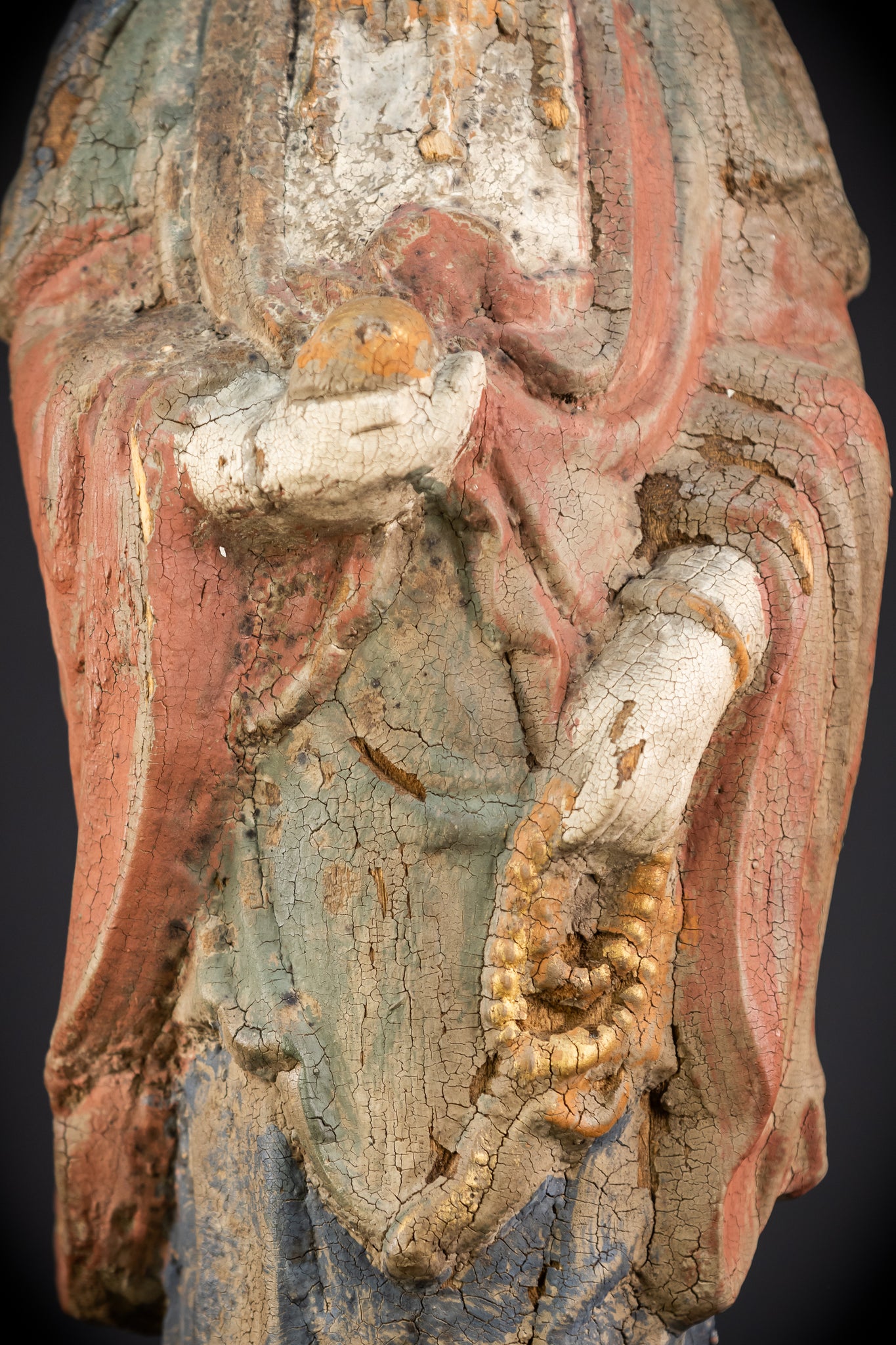 Standing Buddha Antique Sculpture | 18th Century | 22.8"