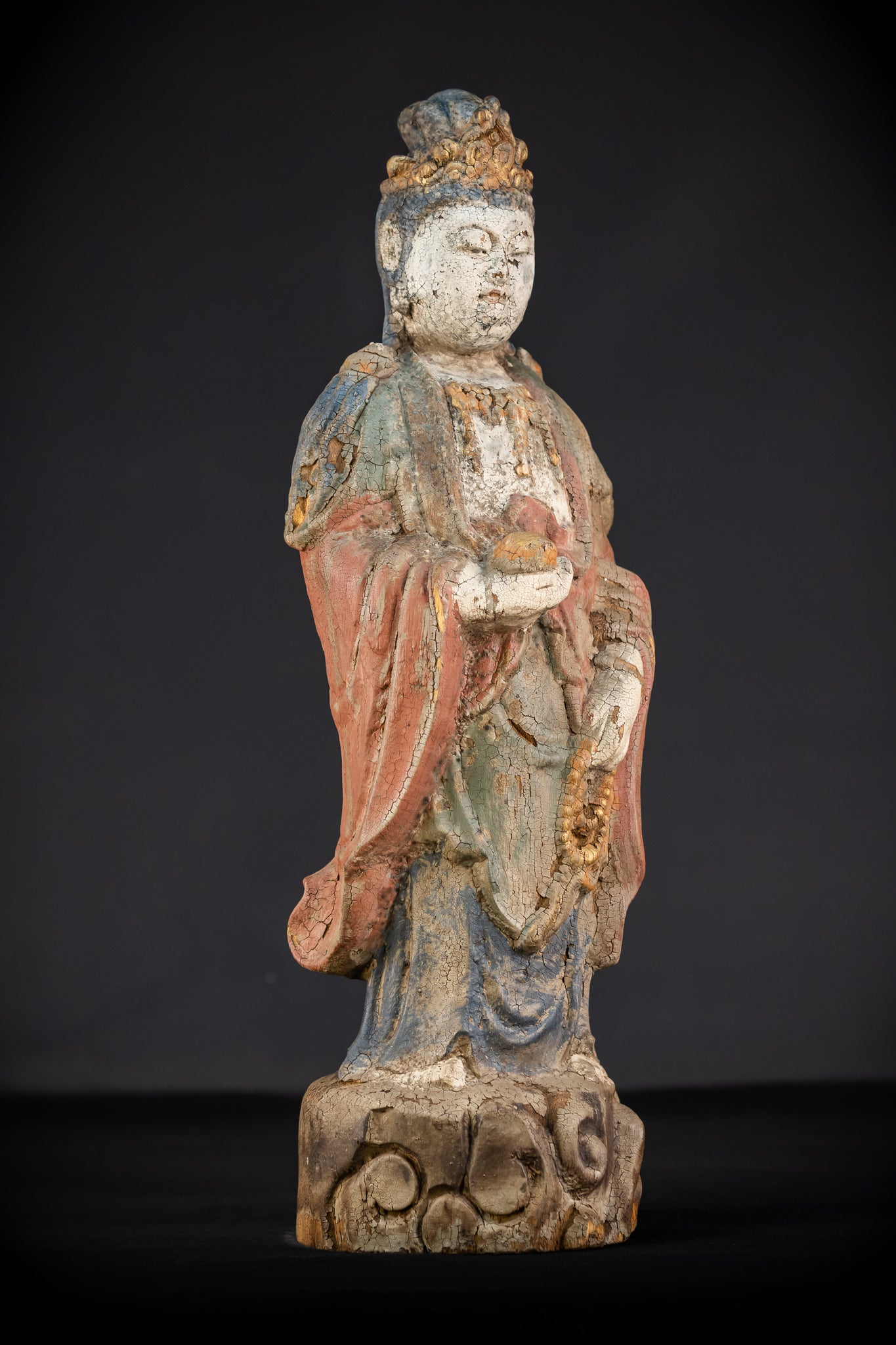 Standing Buddha Antique Sculpture | 18th Century | 22.8"