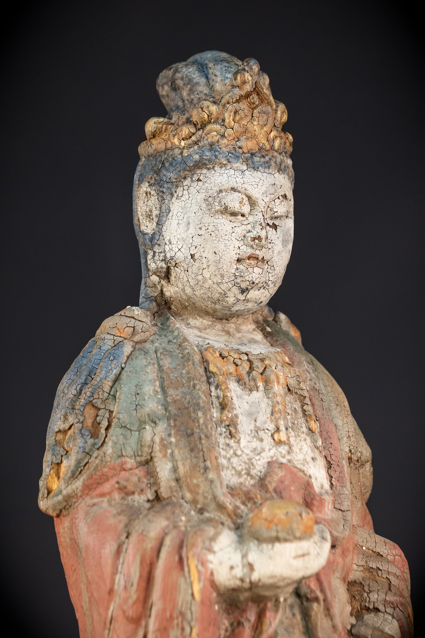 Standing Buddha Antique Sculpture | 18th Century | 22.8"