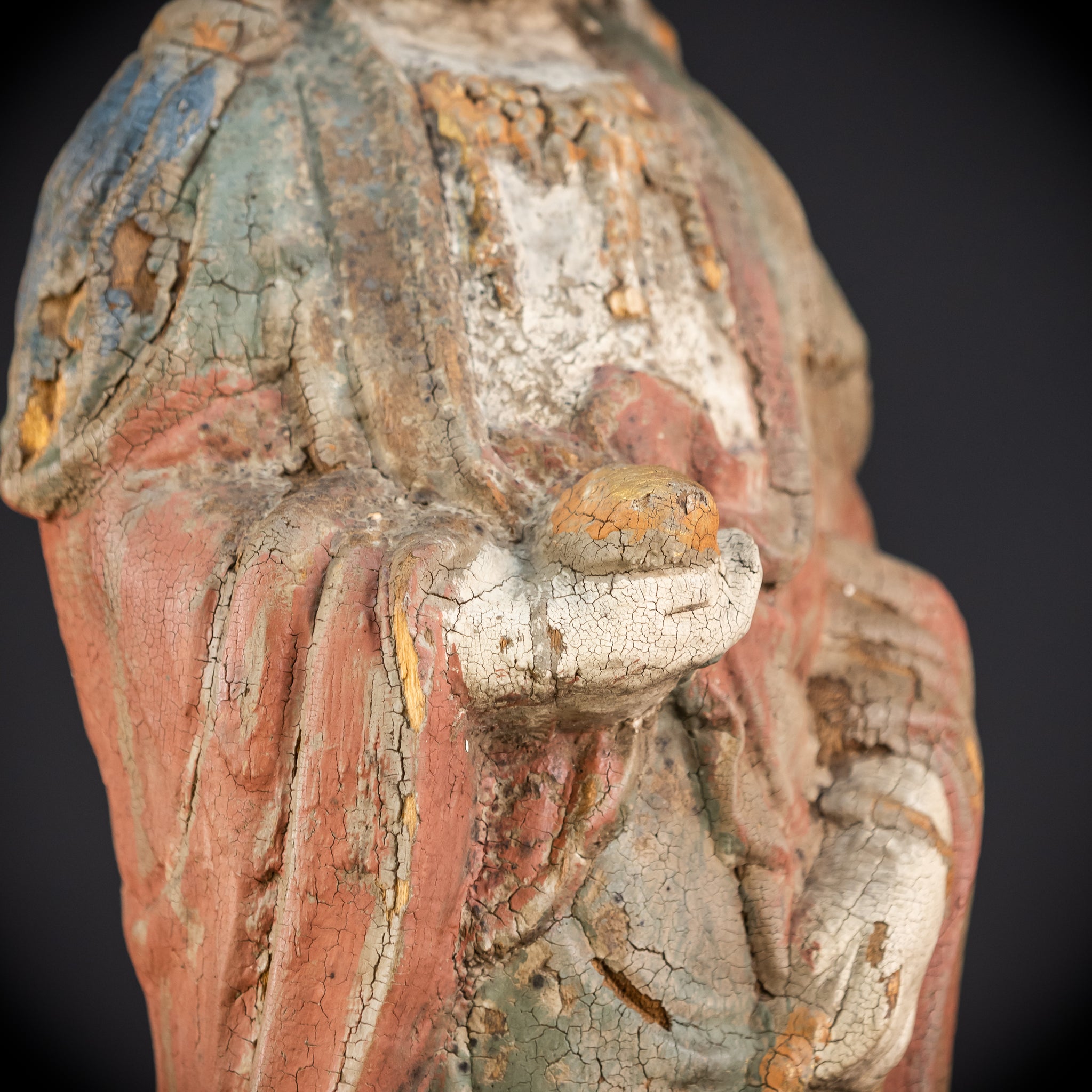Standing Buddha Antique Sculpture | 18th Century | 22.8"