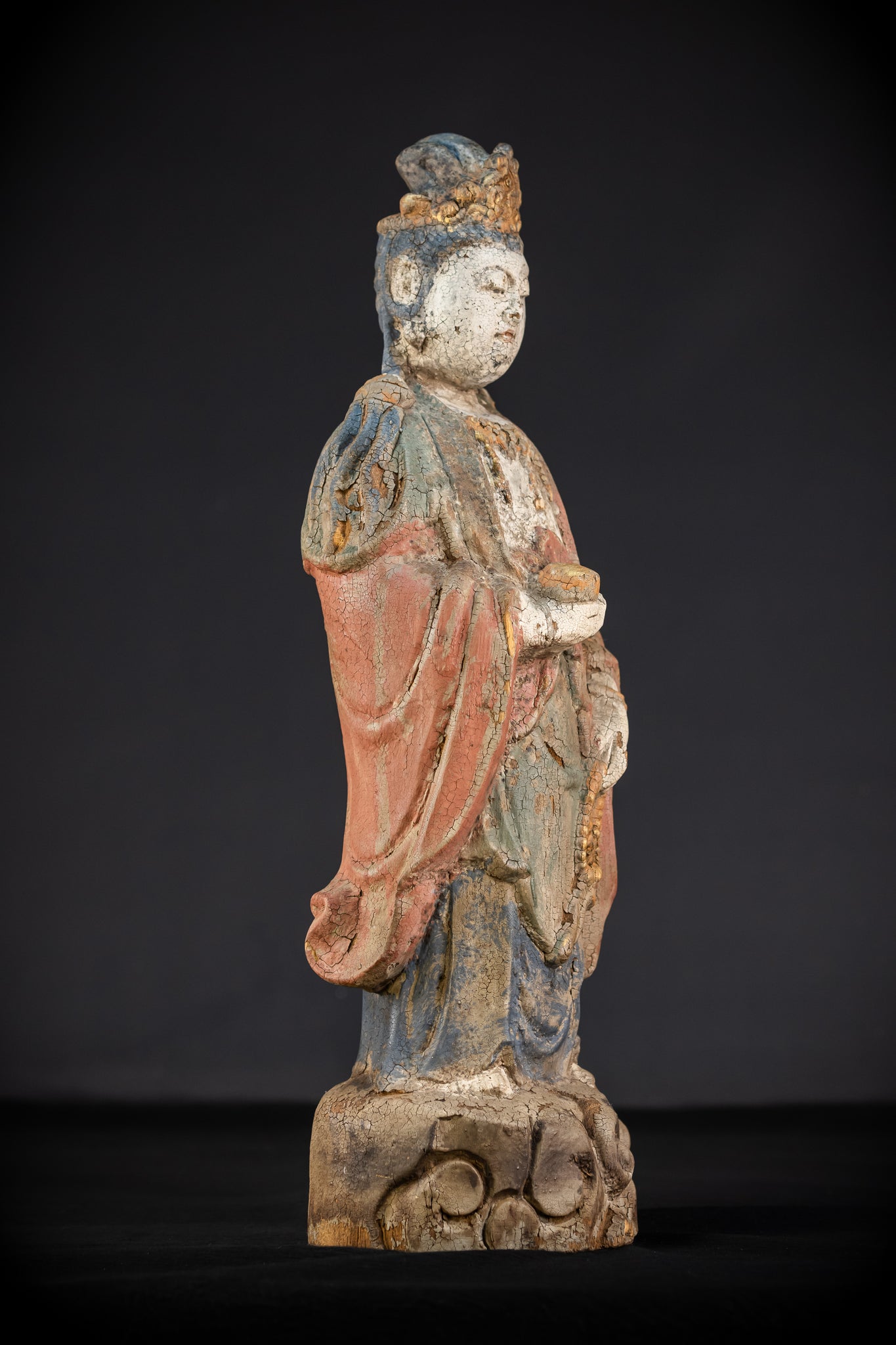 Standing Buddha Antique Sculpture | 18th Century | 22.8"