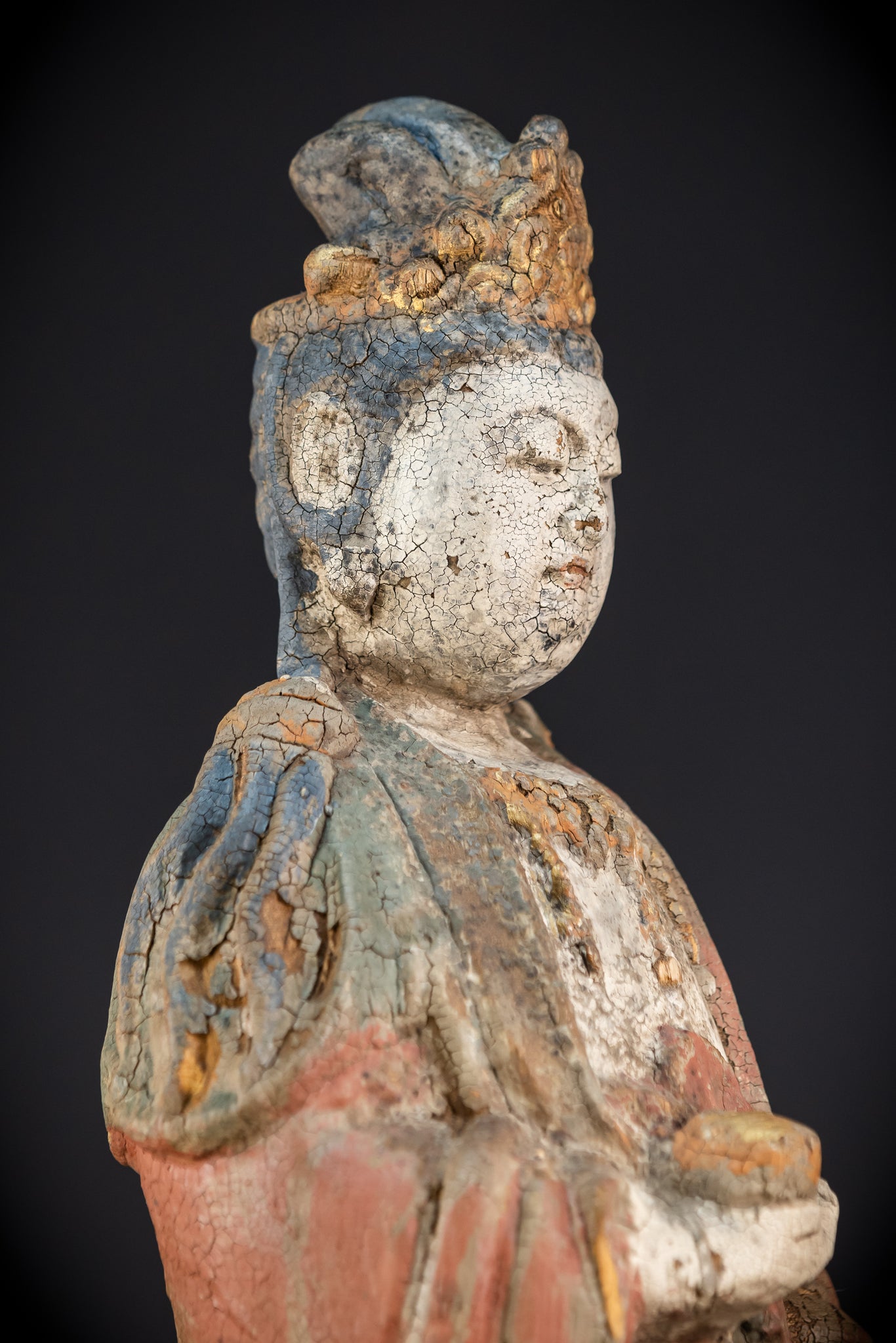 Standing Buddha Antique Sculpture | 18th Century | 22.8"