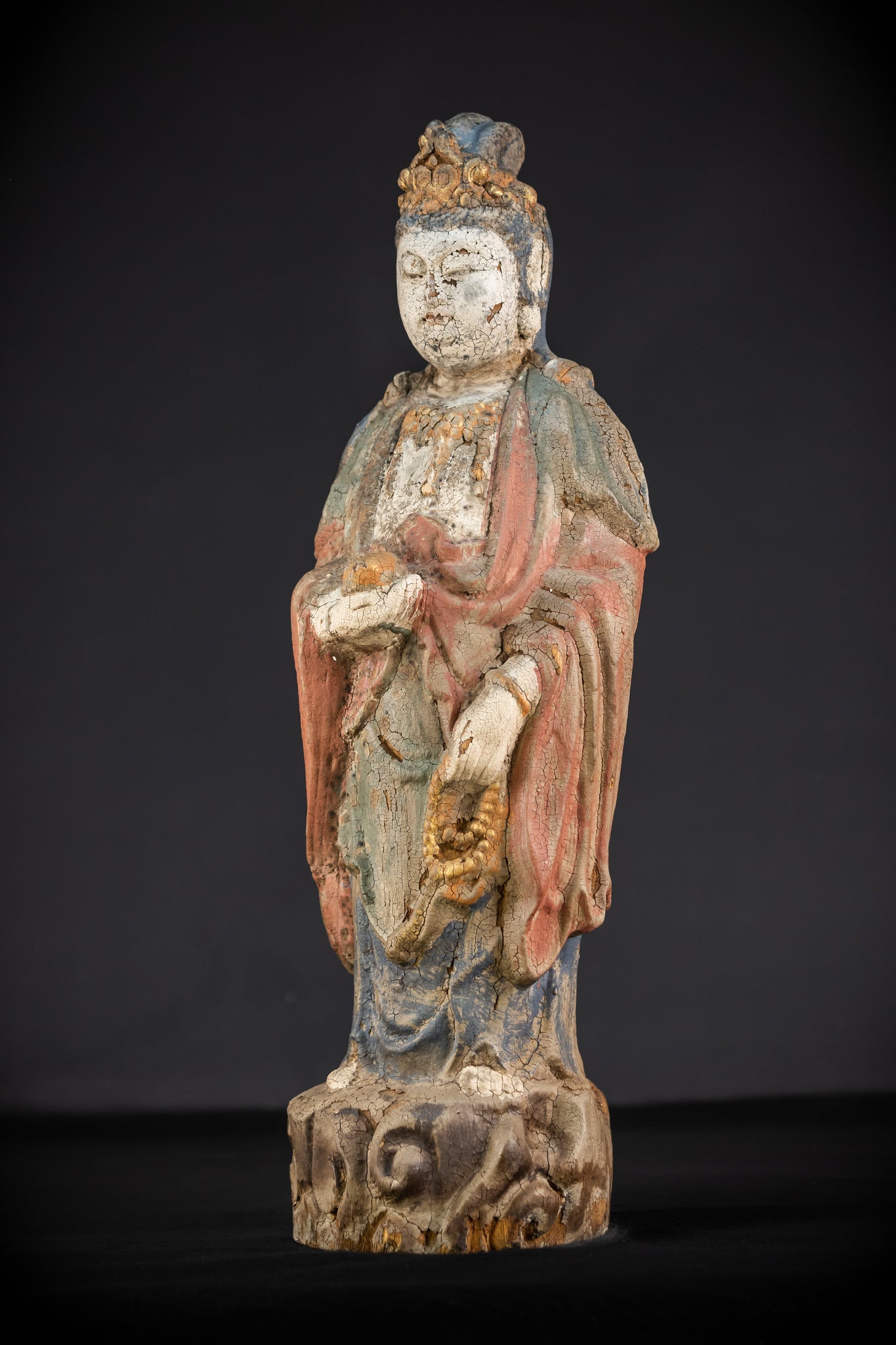 Standing Buddha Antique Sculpture | 18th Century | 22.8"