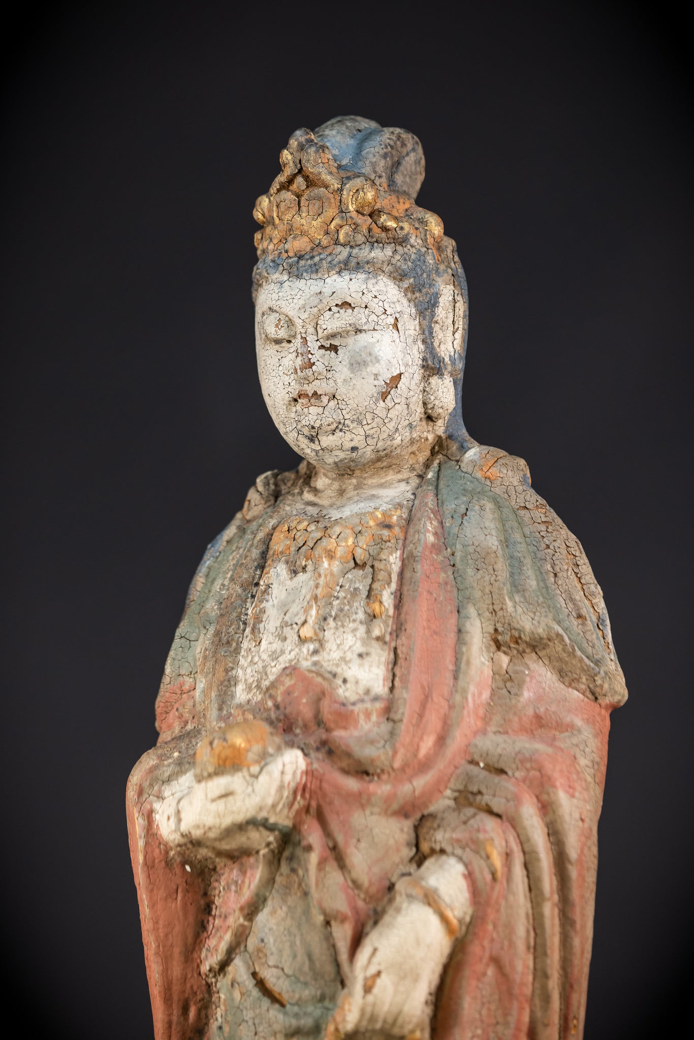 Standing Buddha Antique Sculpture | 18th Century | 22.8"