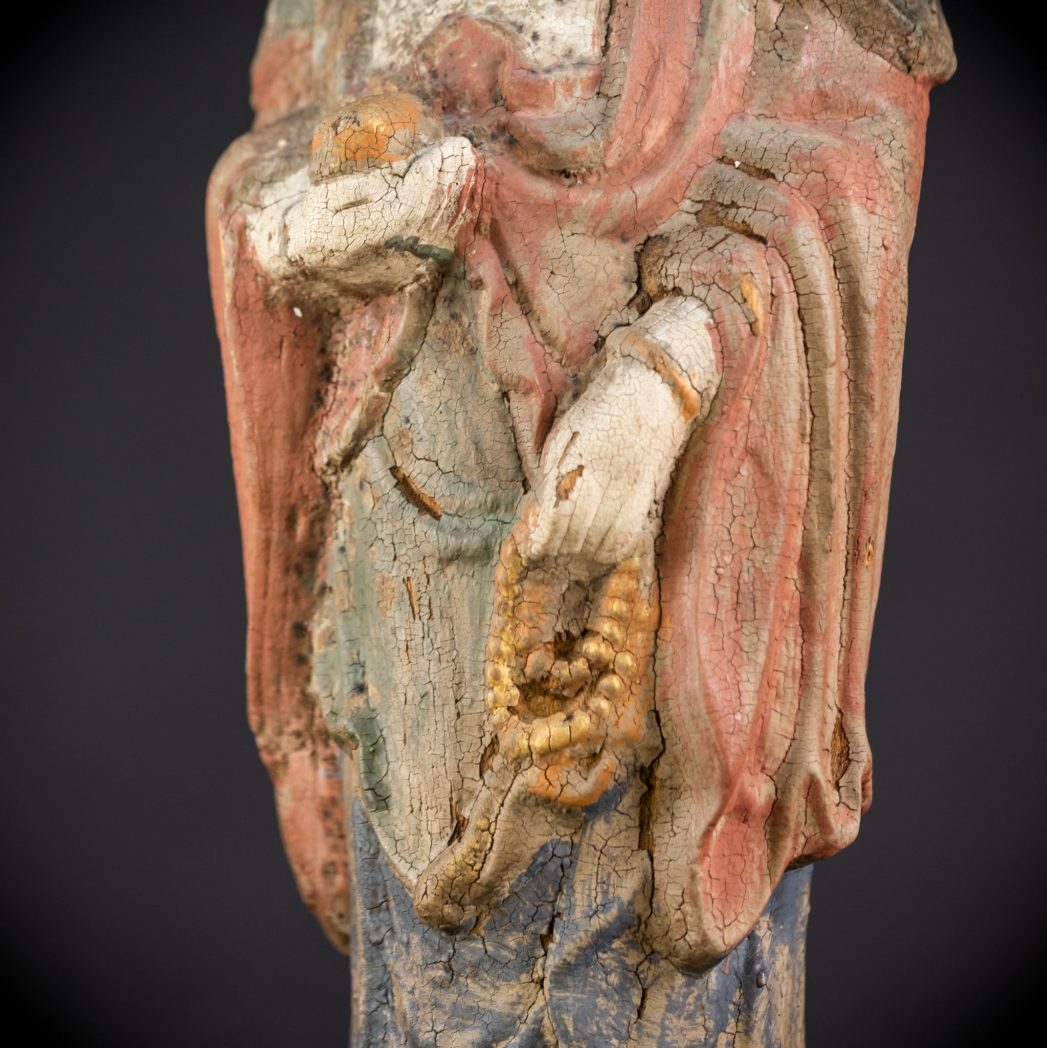 Standing Buddha Antique Sculpture | 18th Century | 22.8"