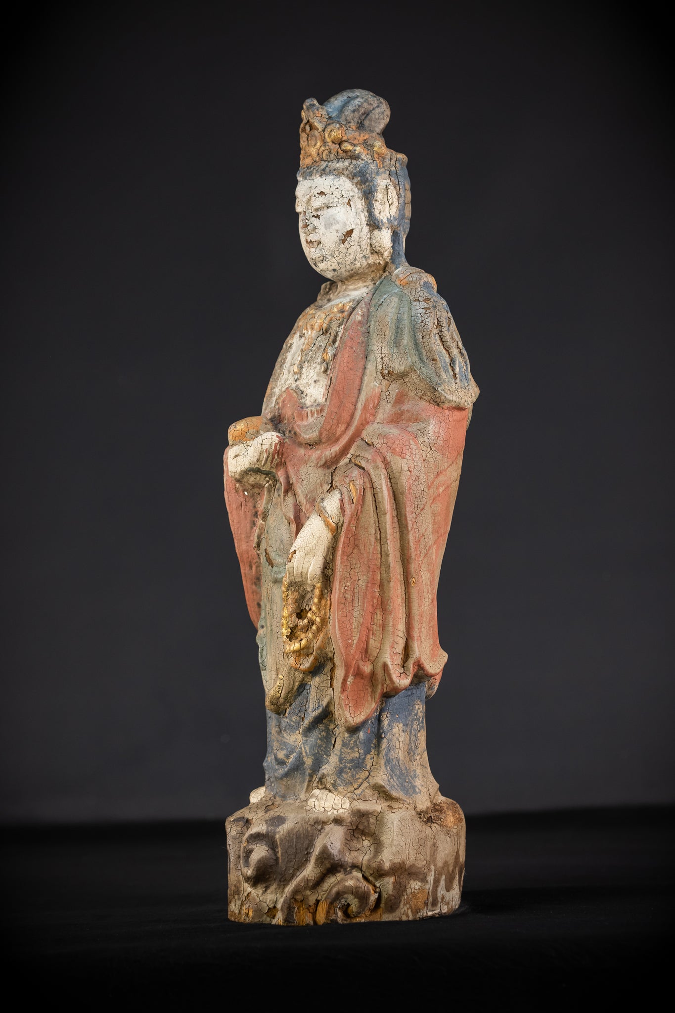 Standing Buddha Antique Sculpture | 18th Century | 22.8"