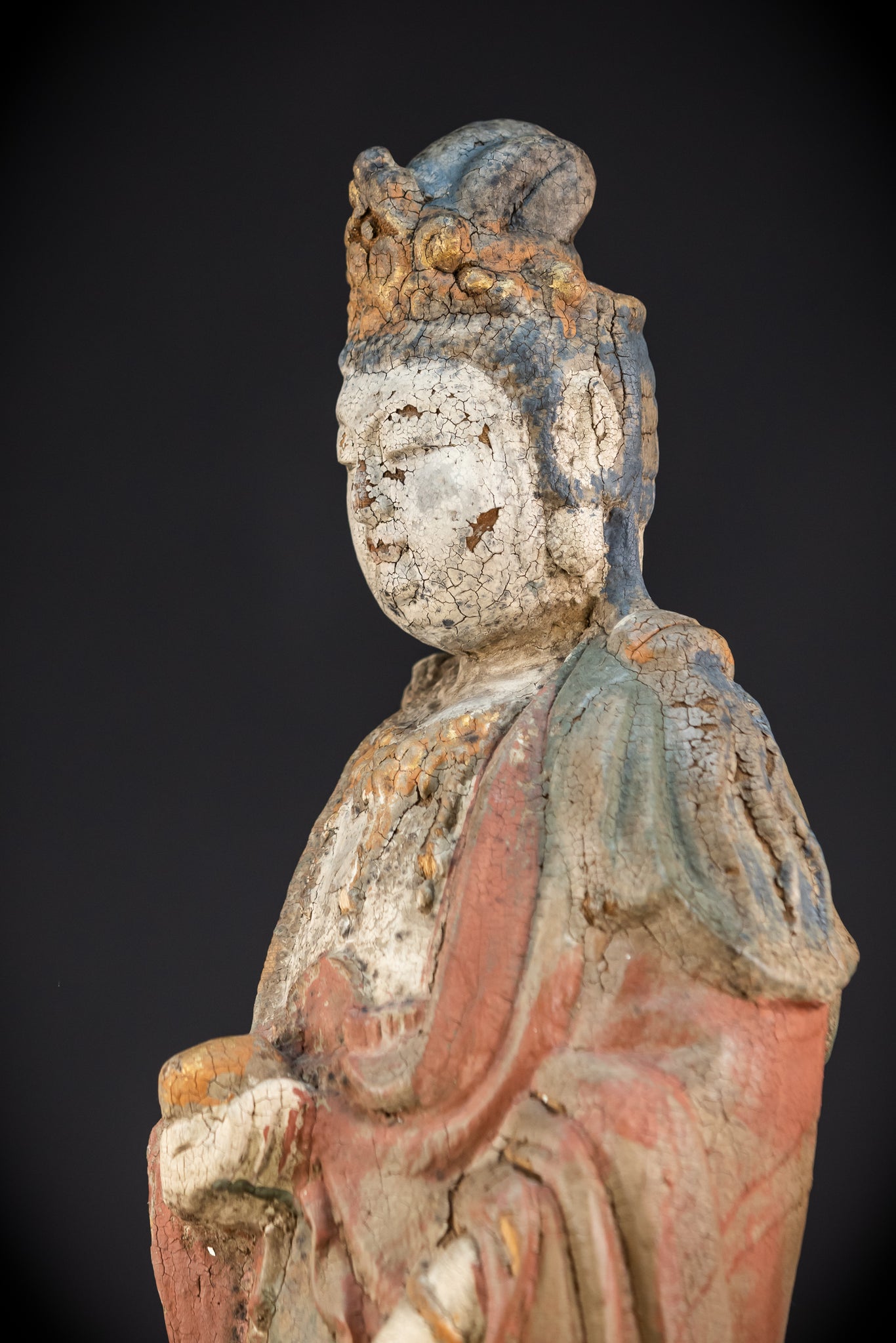 Standing Buddha Antique Sculpture | 18th Century | 22.8"