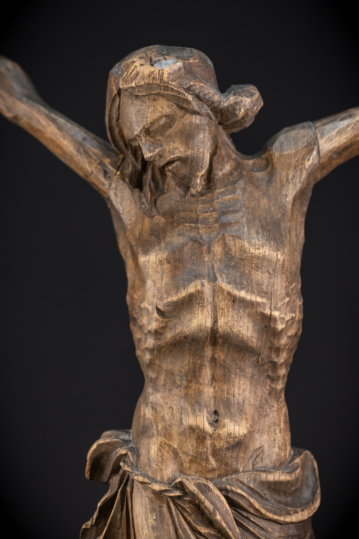 Corpus Christi Wood Carving Statue | 1800s Antique