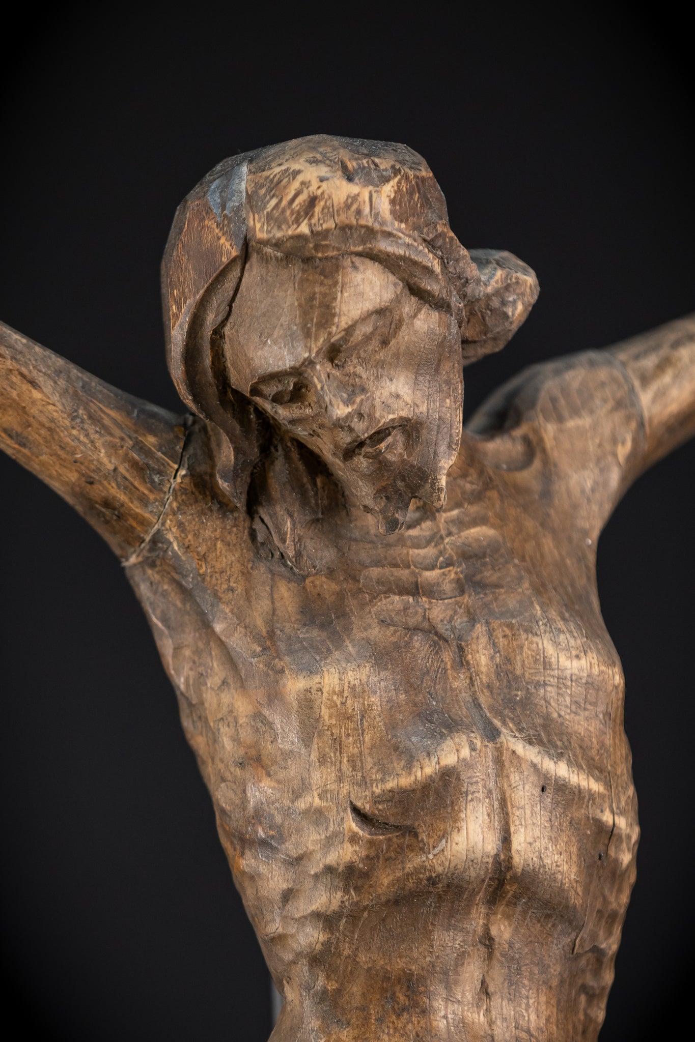 Corpus Christi Wood Carving Statue | 1800s Antique