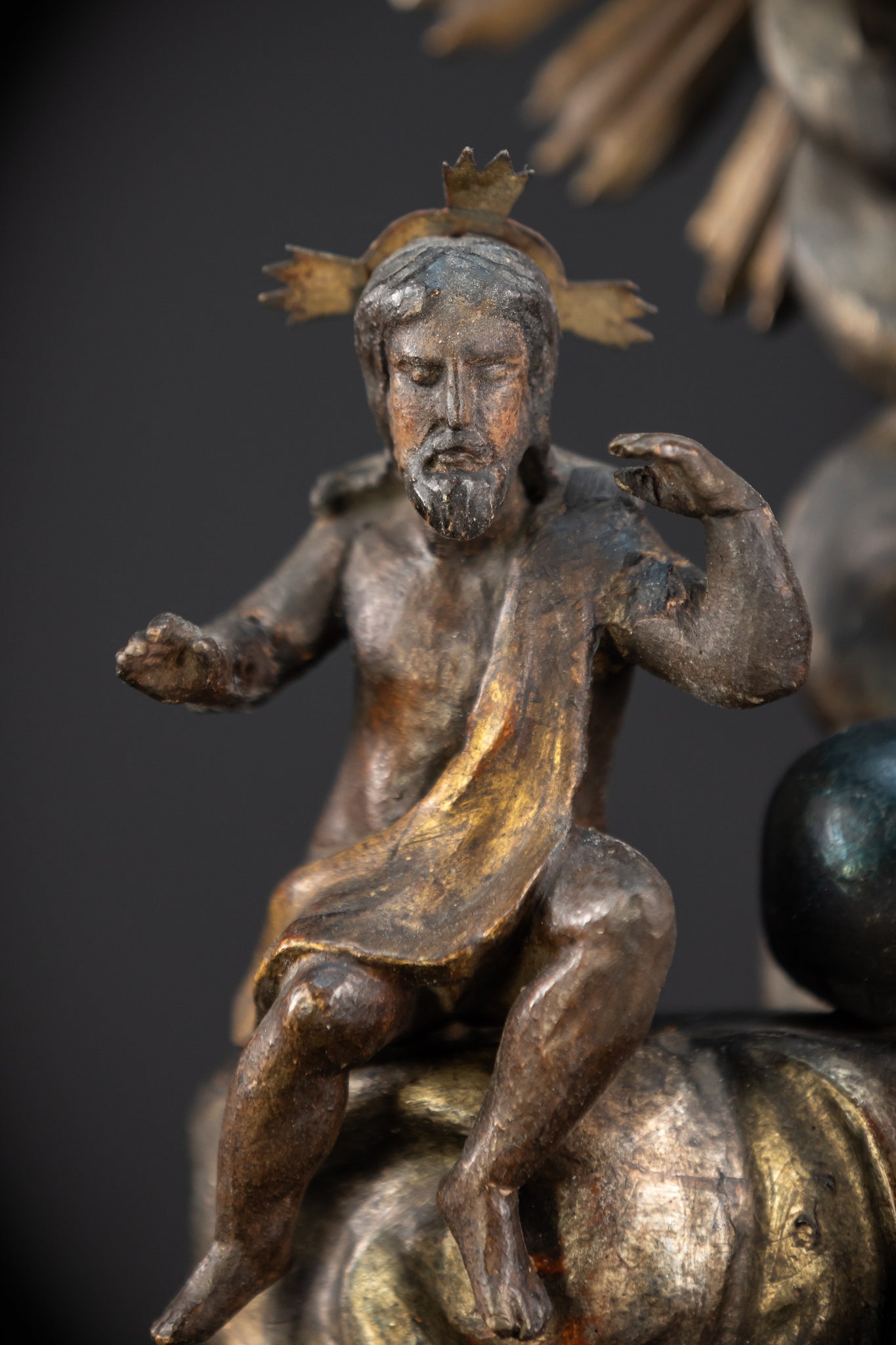 Holy Trinity Baroque Sculpture | 1700s Antique Wooden