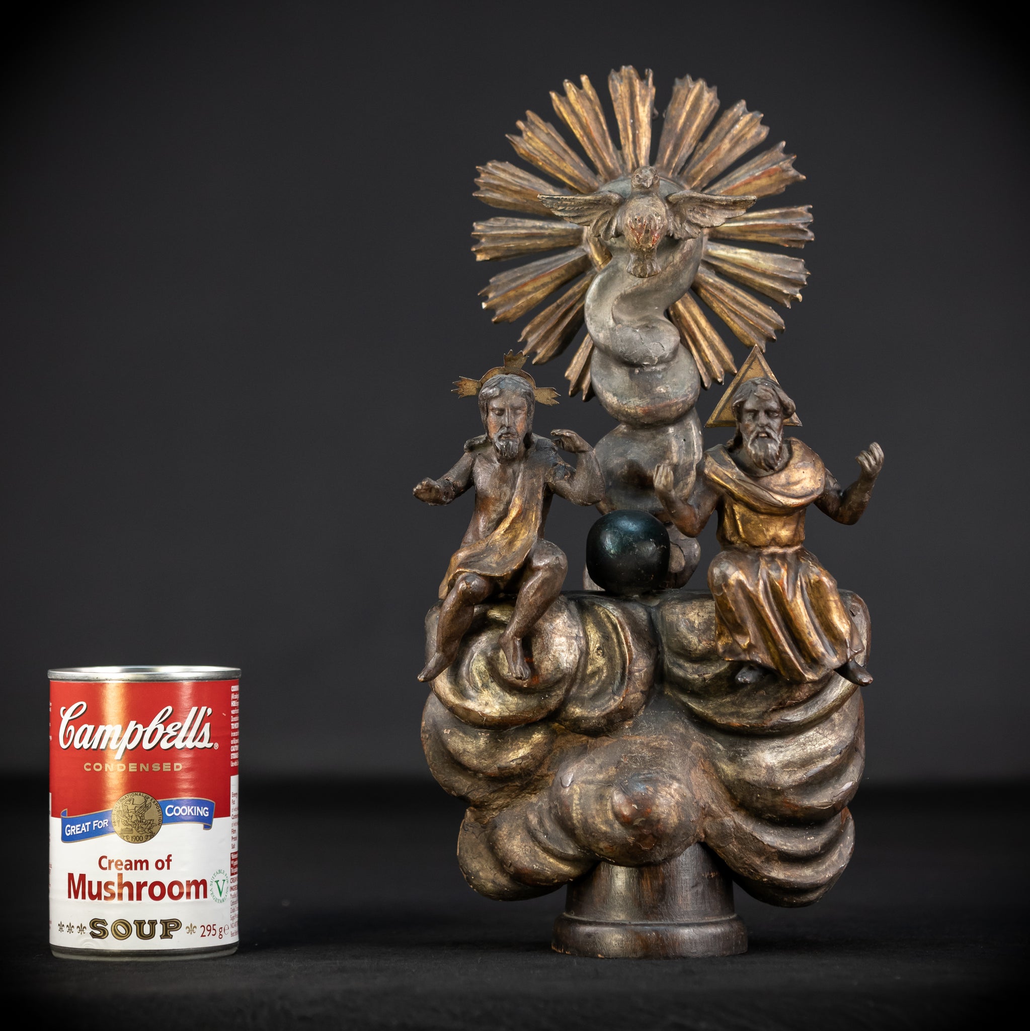 Holy Trinity Baroque Sculpture | 1700s Antique Wooden
