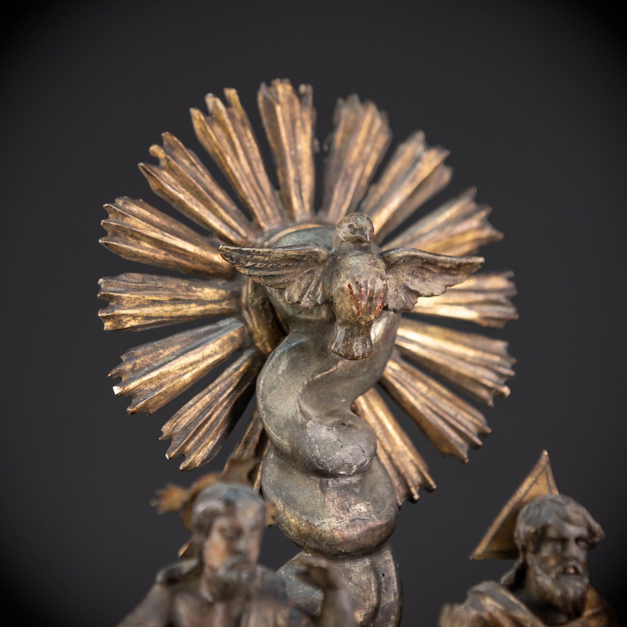 Holy Trinity Baroque Sculpture | 1700s Antique Wooden