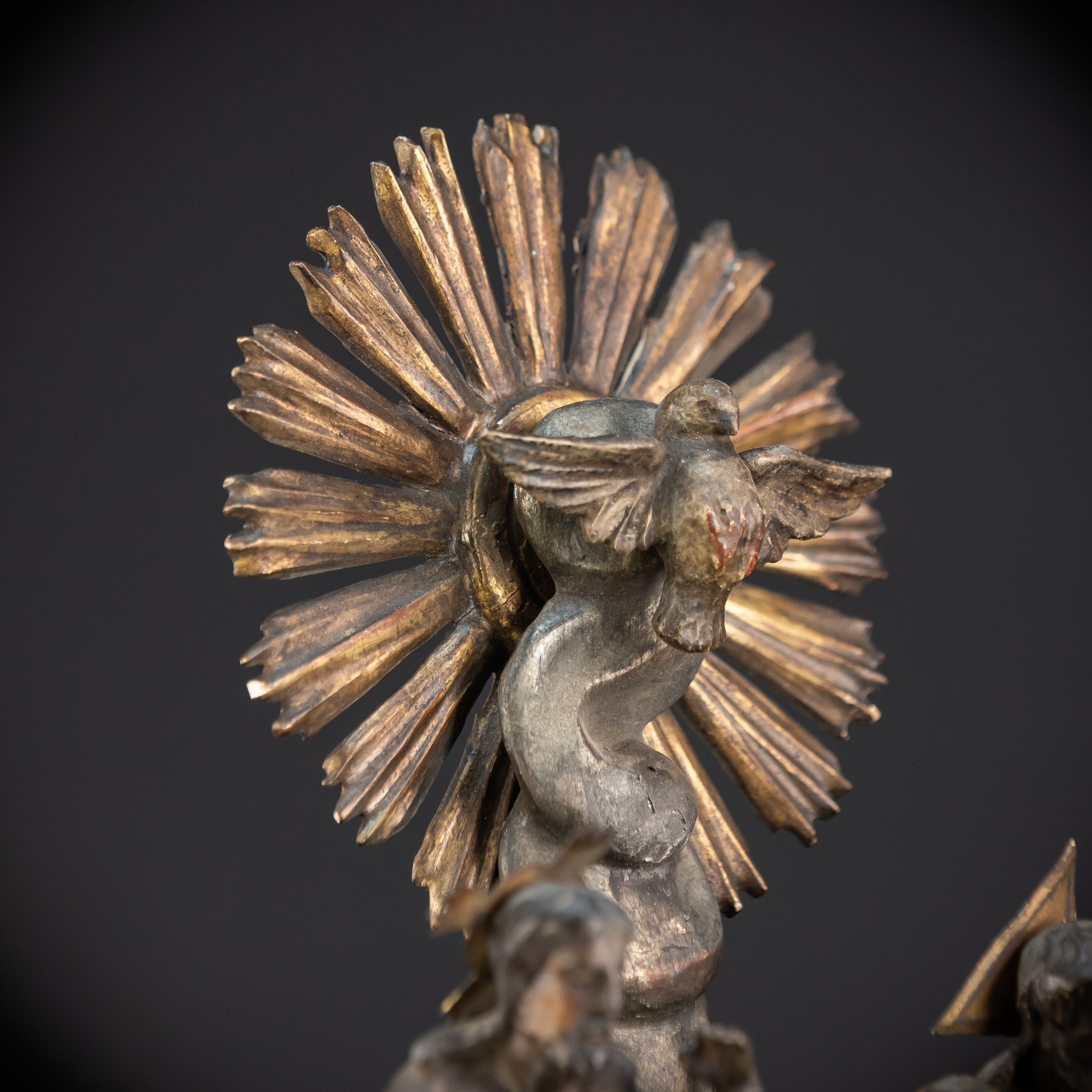 Holy Trinity Baroque Sculpture | 1700s Antique Wooden