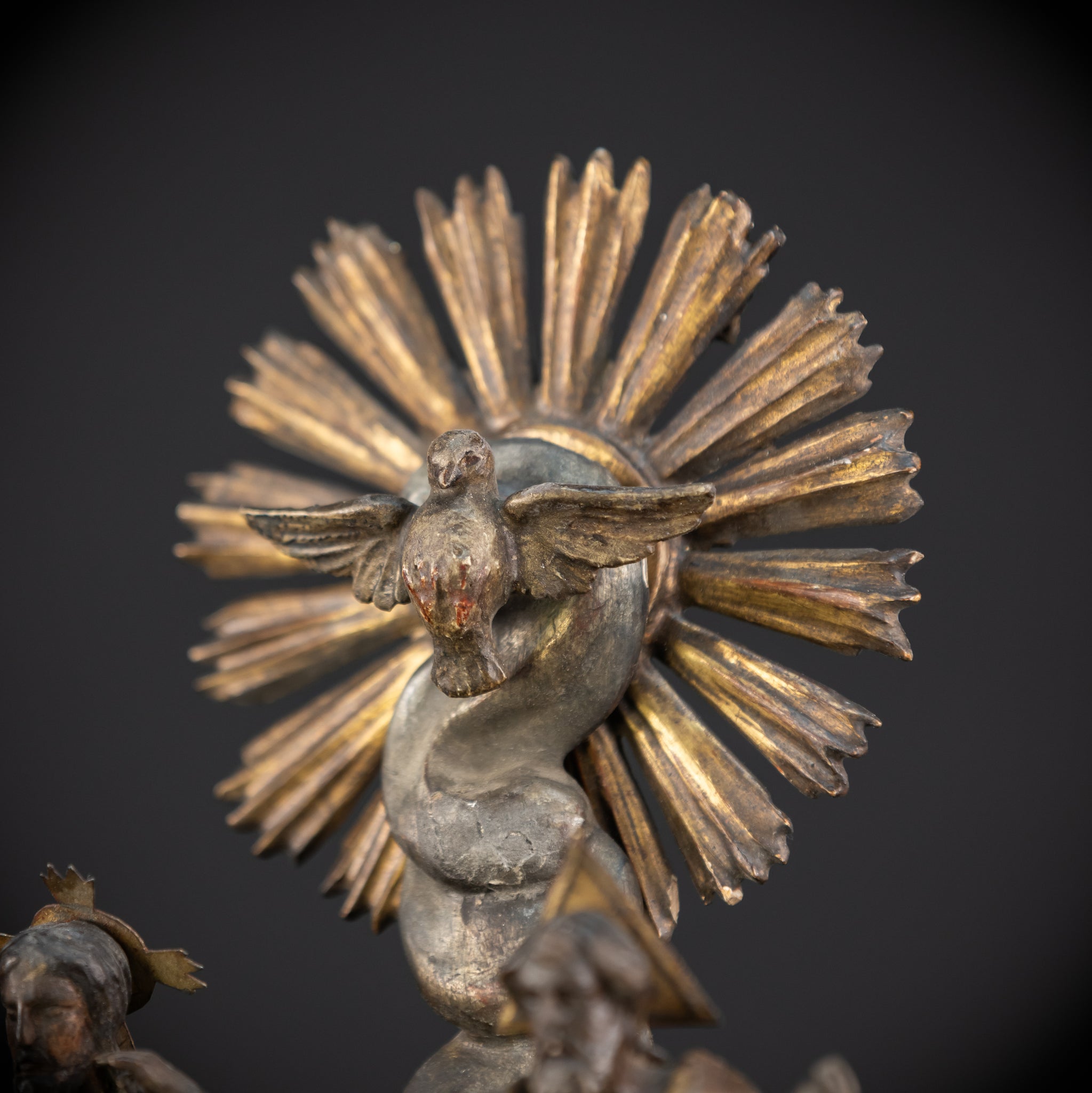 Holy Trinity Baroque Sculpture | 1700s Antique Wooden