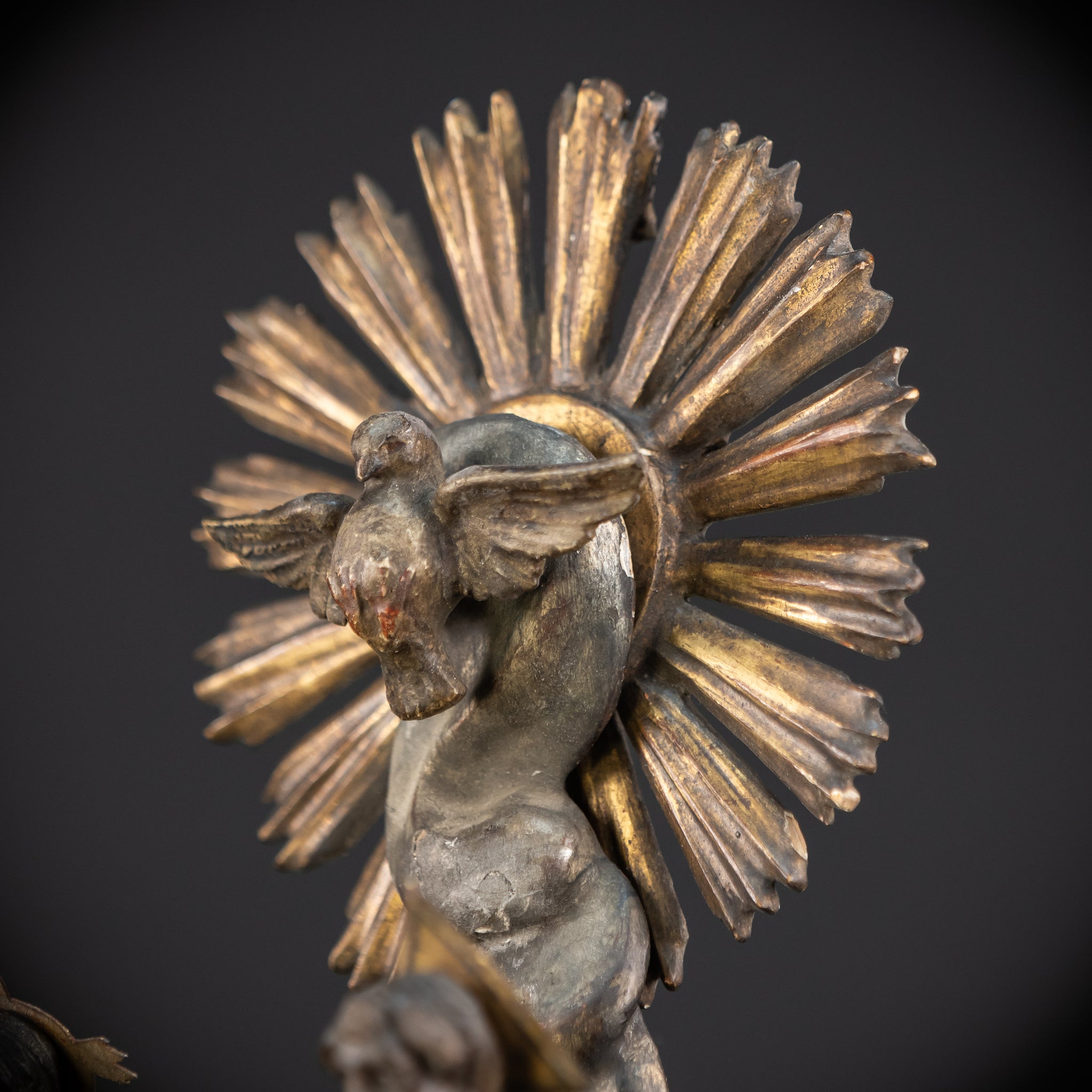 Holy Trinity Baroque Sculpture | 1700s Antique Wooden