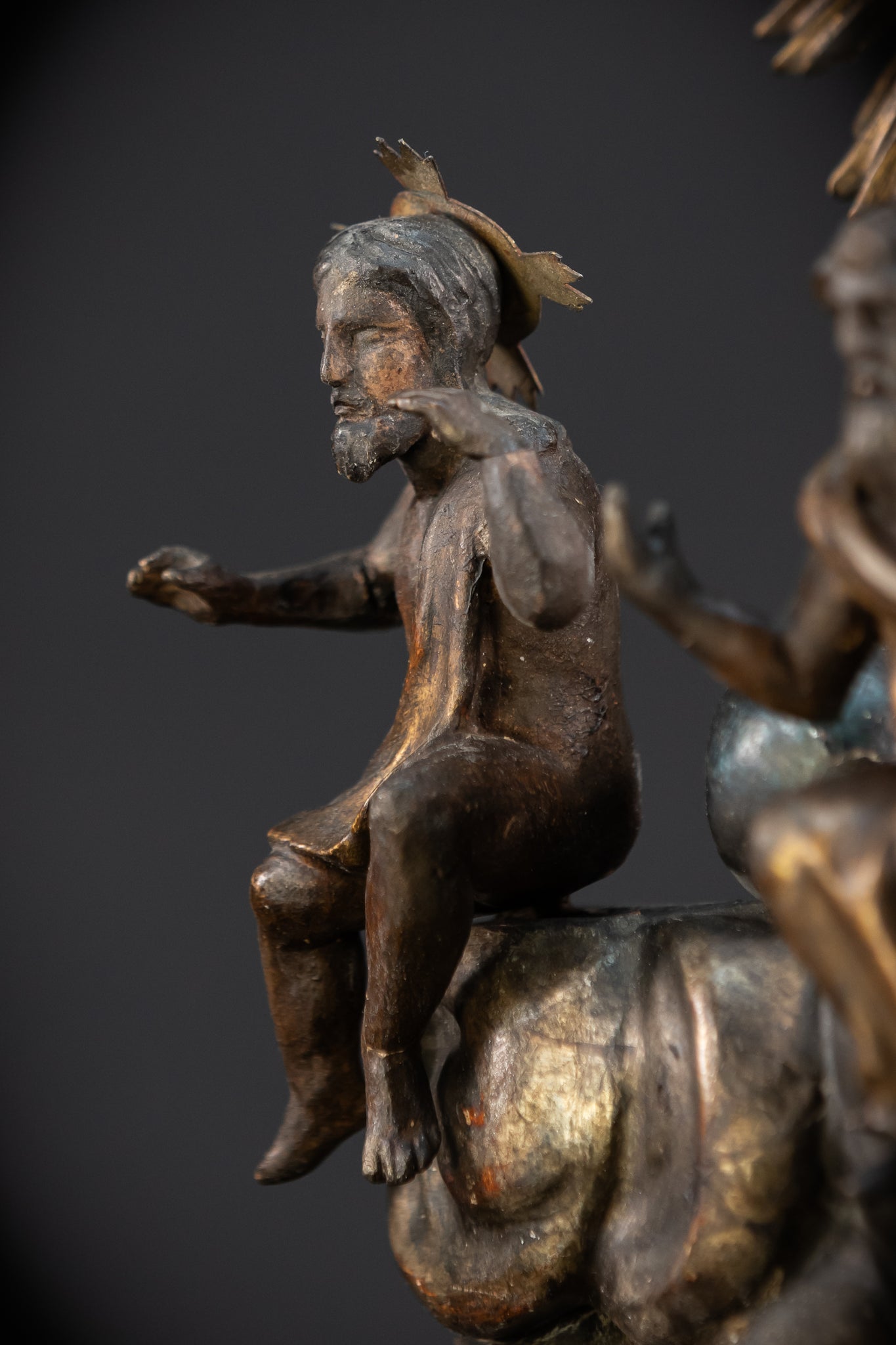 Holy Trinity Baroque Sculpture | 1700s Antique Wooden