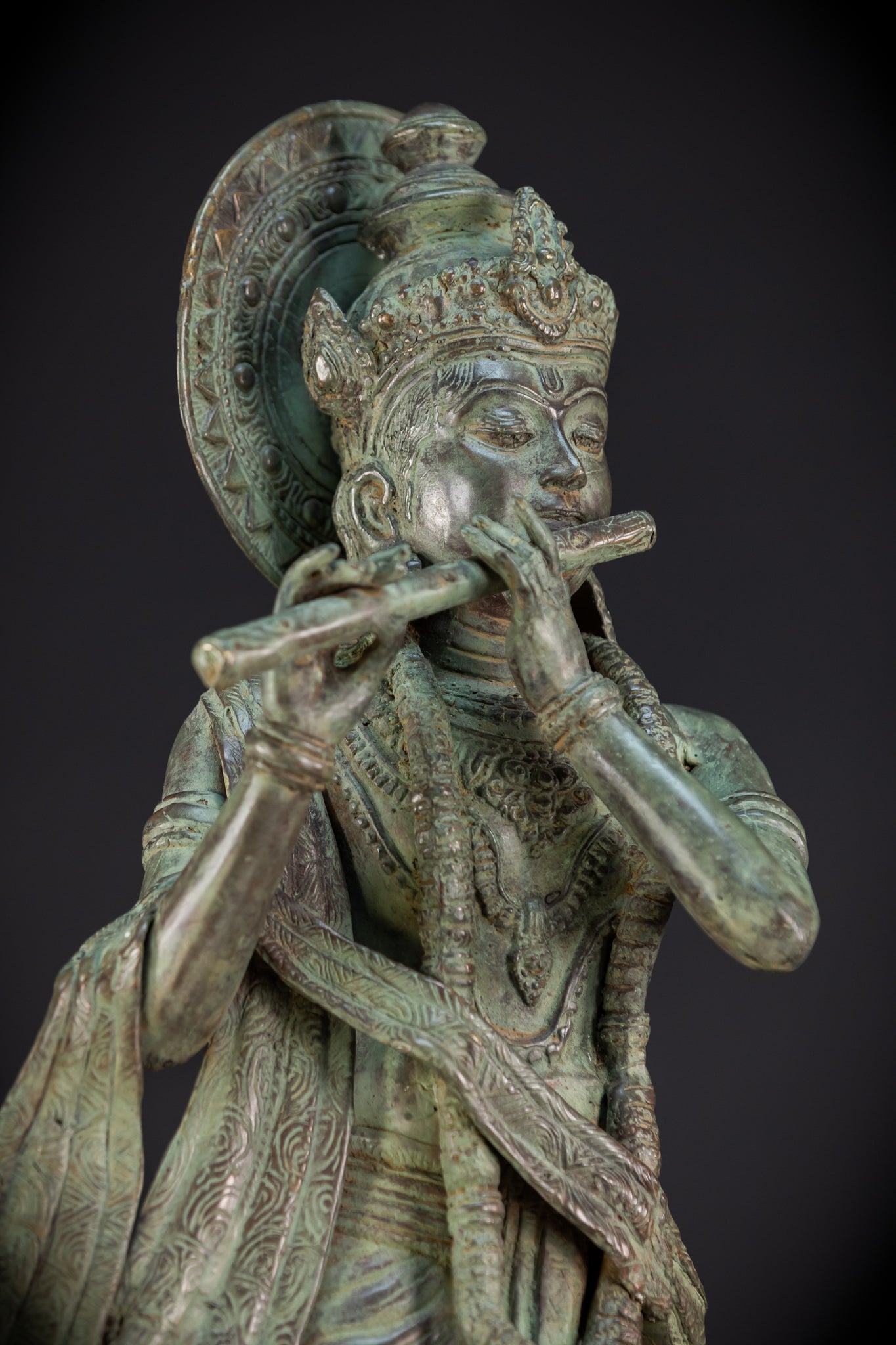 Krishna Hindu Deity Bronze Sculpture | 23.2"
