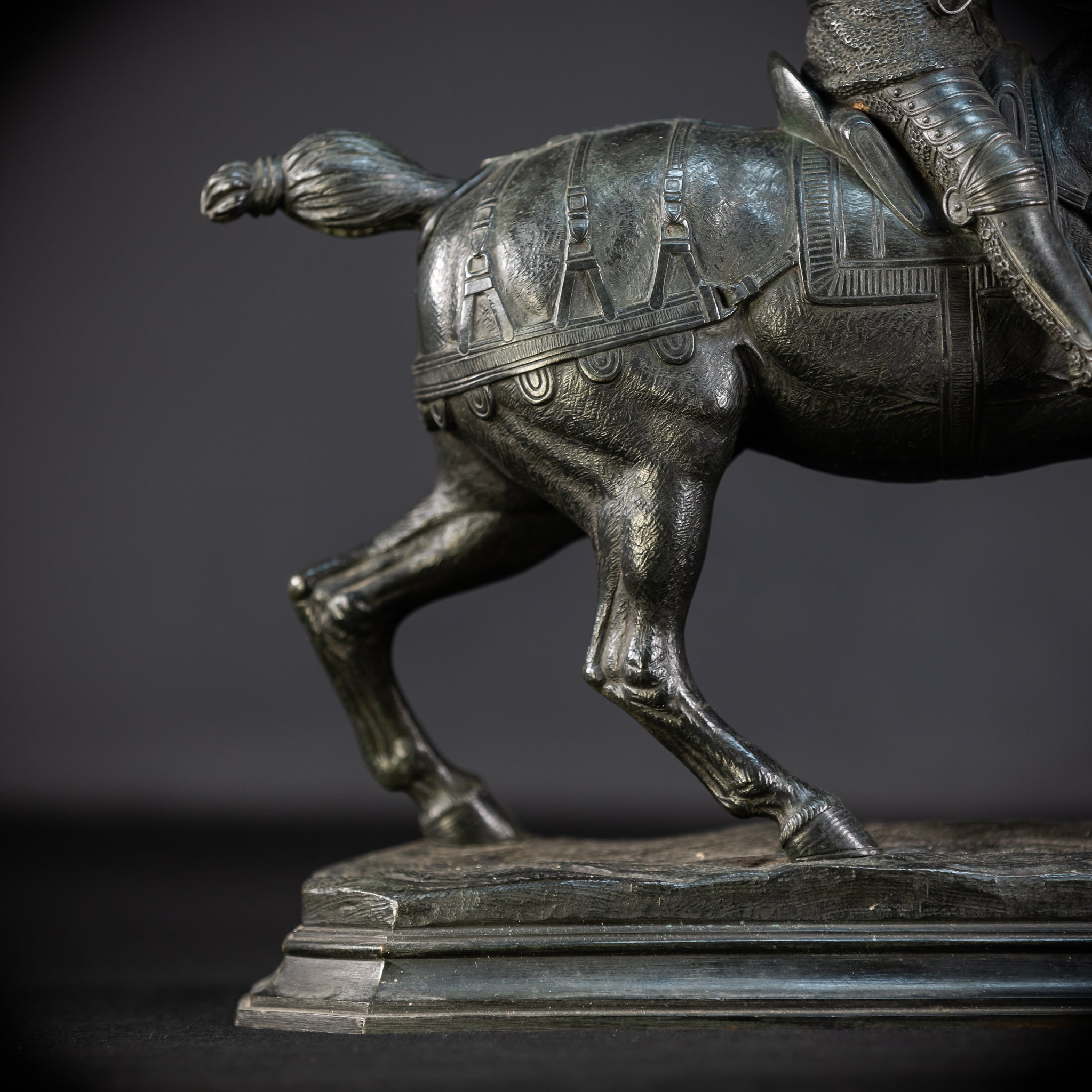 St Joan of Arc Bronze Sculpture by E Delabrierre | 1800s Antique 22.6"