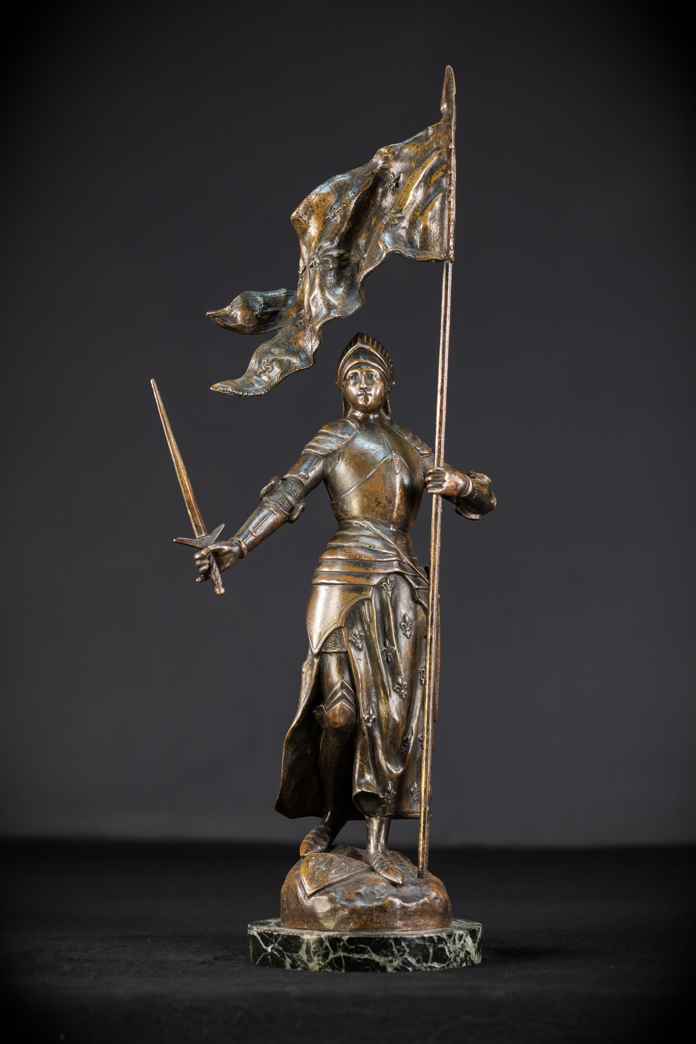 St Joan of Arc Bronzed Metal Sculpture | 20.5"