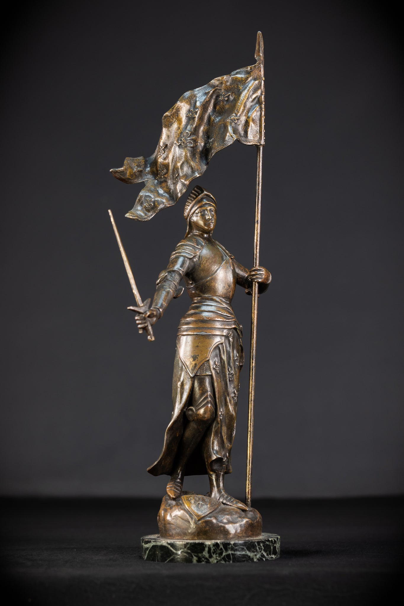 St Joan of Arc Bronzed Metal Sculpture | 20.5"