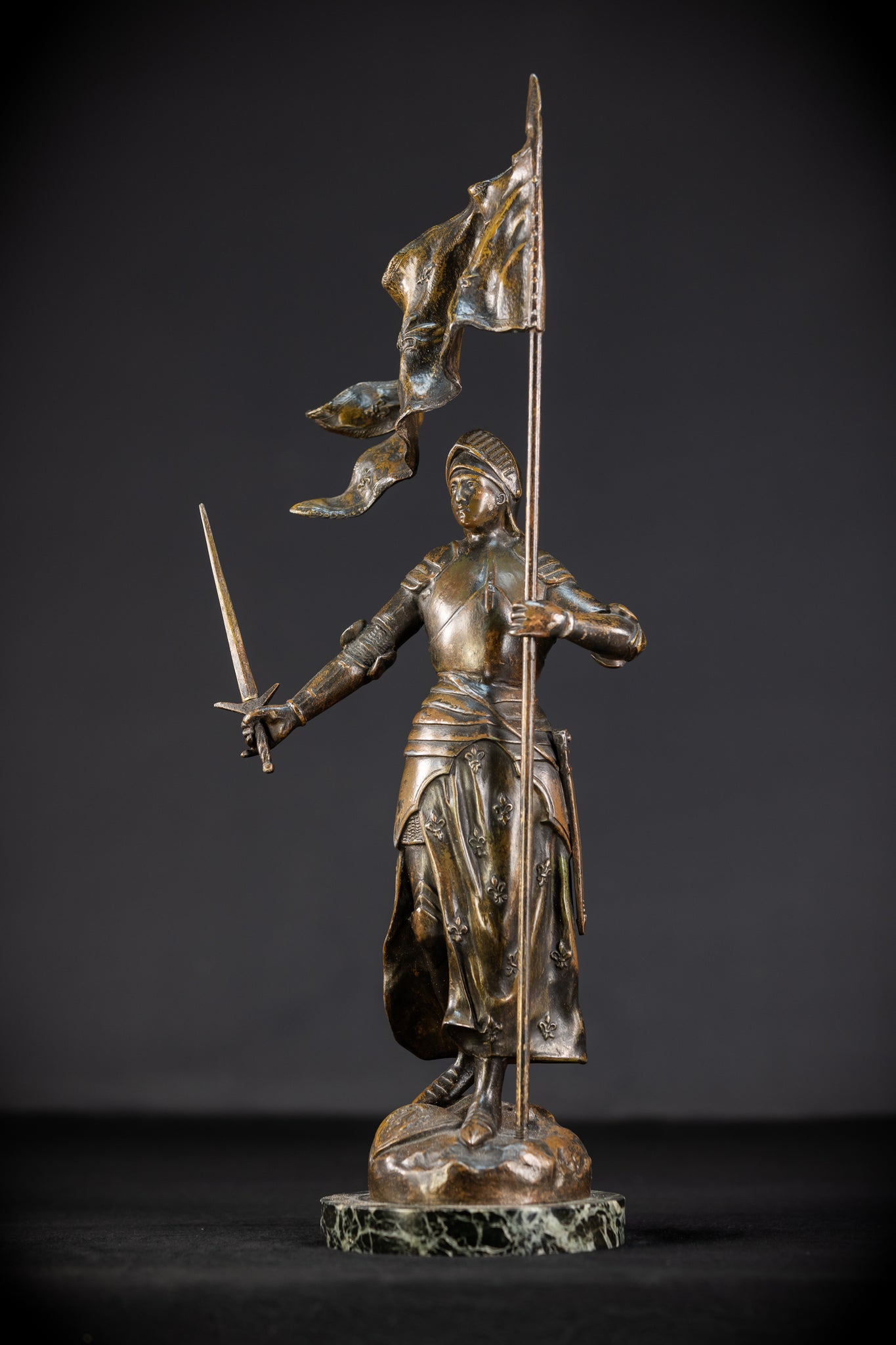 St Joan of Arc Bronzed Metal Sculpture | 20.5"