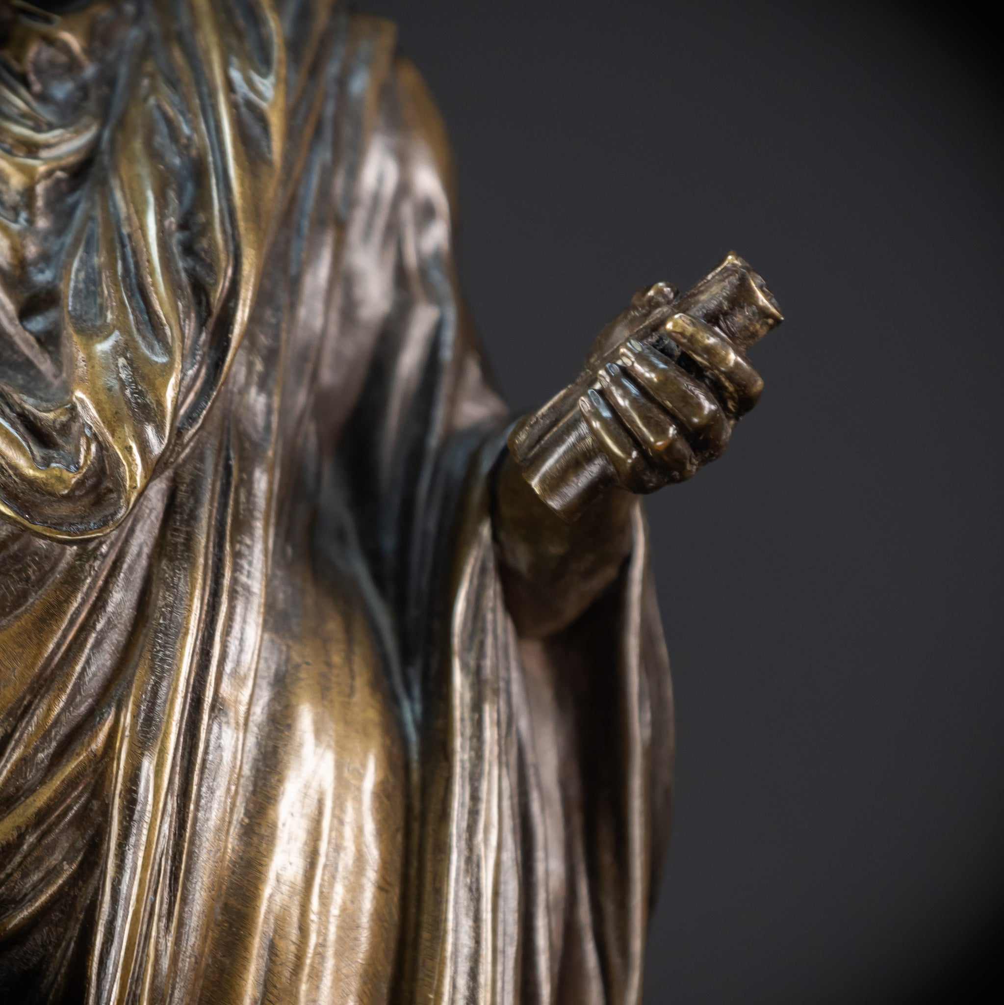 Julius Caesar Bronze Sculpture by Mathurin Moreau | 1800s Antique