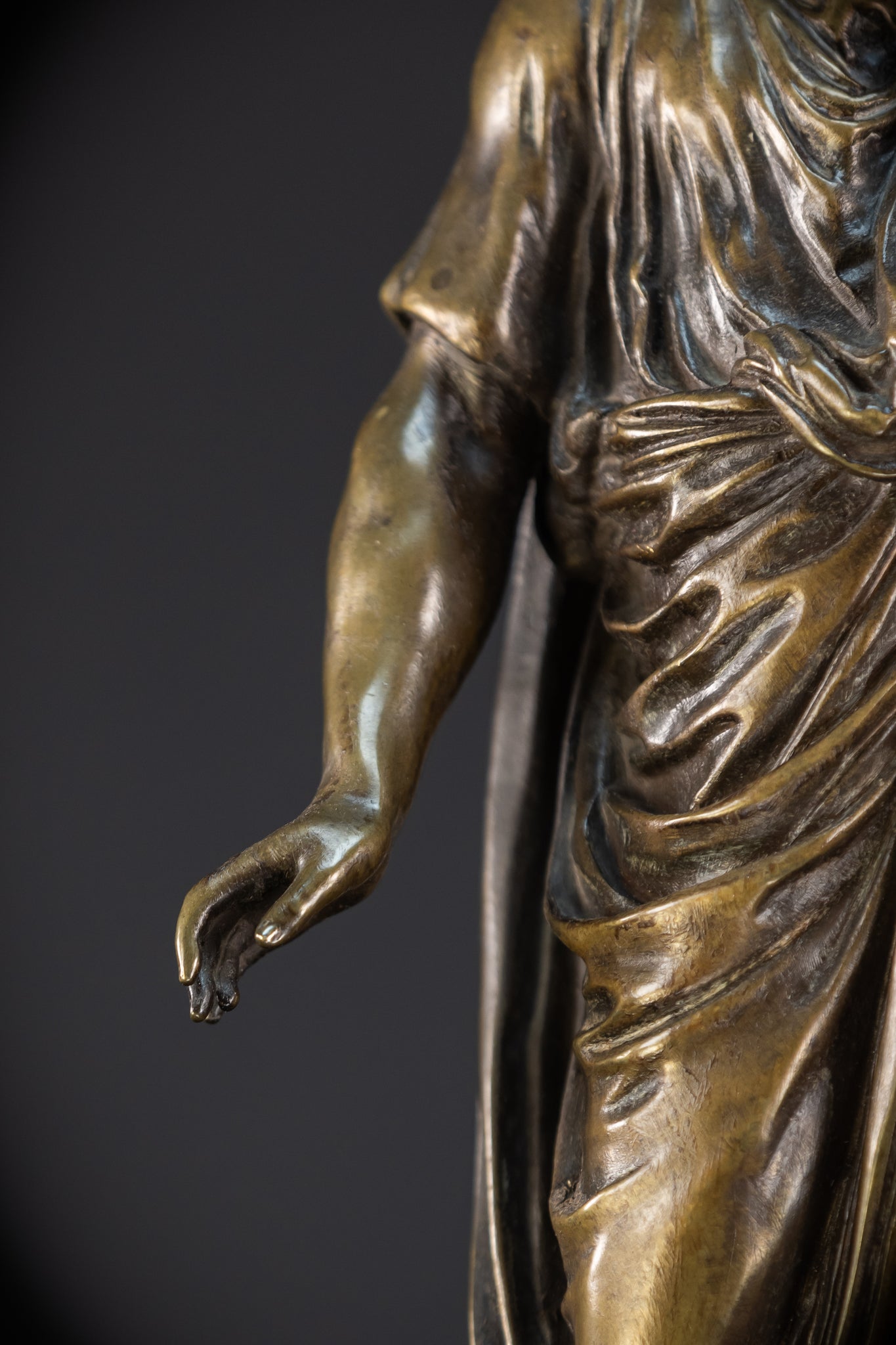 Julius Caesar Bronze Sculpture by Mathurin Moreau | 1800s Antique