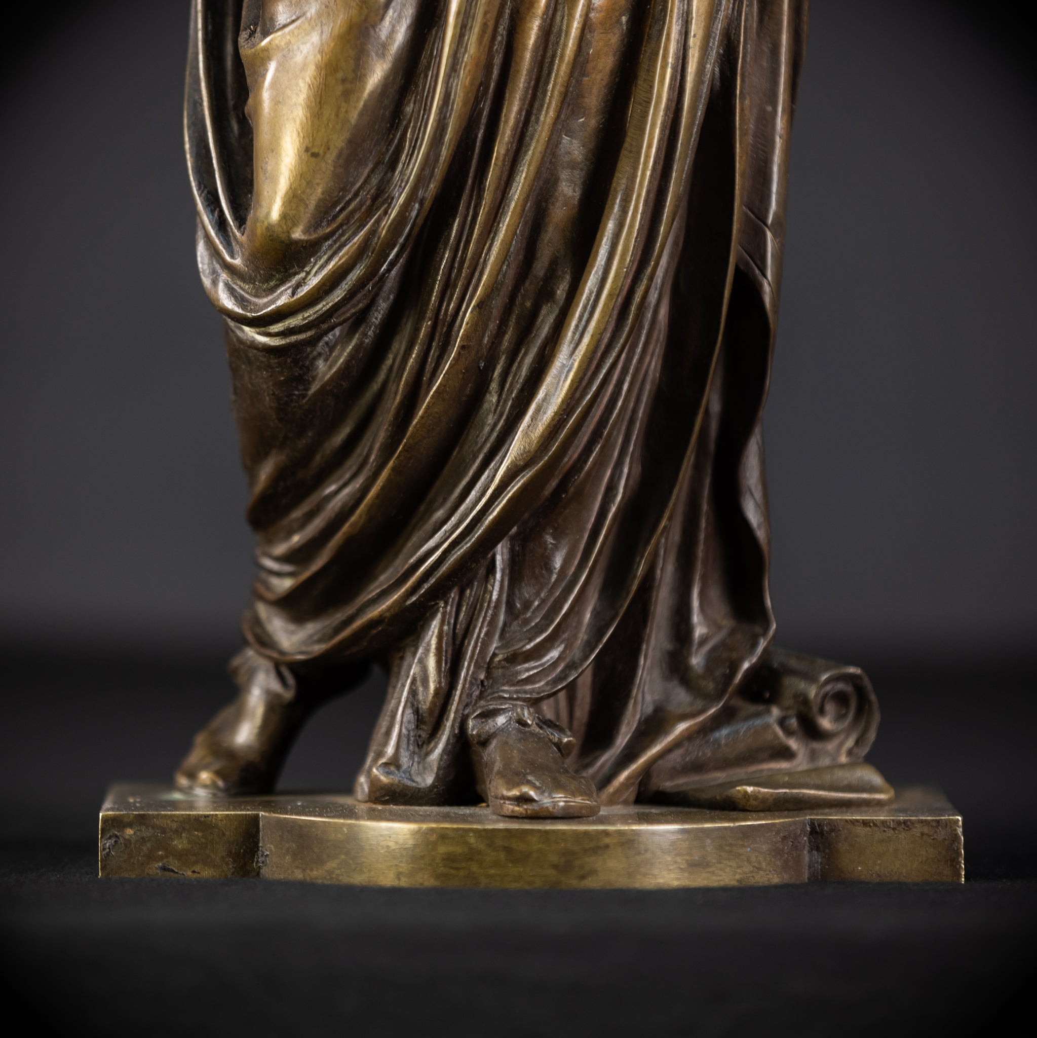 Julius Caesar Bronze Sculpture by Mathurin Moreau | 1800s Antique