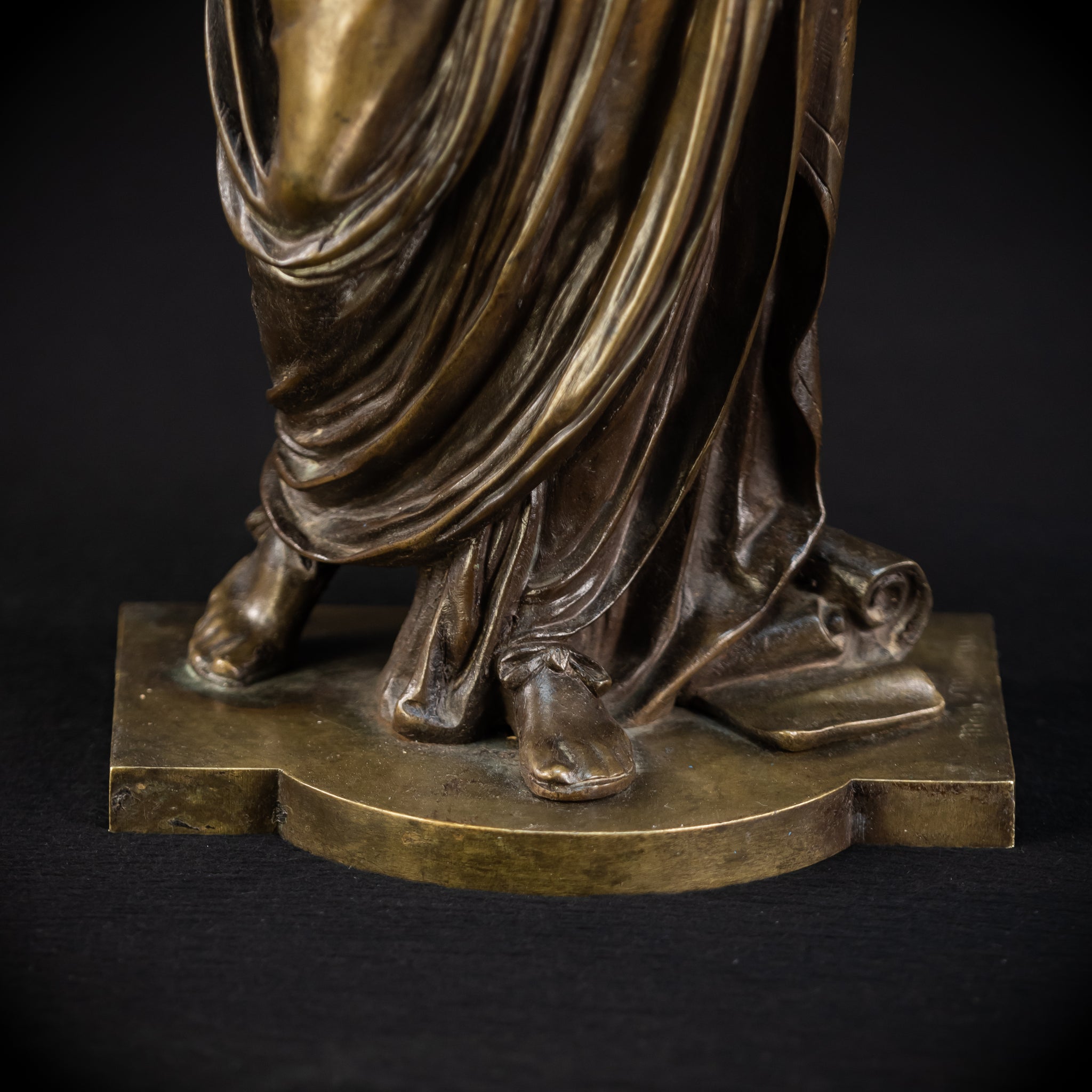 Julius Caesar Bronze Sculpture by Mathurin Moreau | 1800s Antique