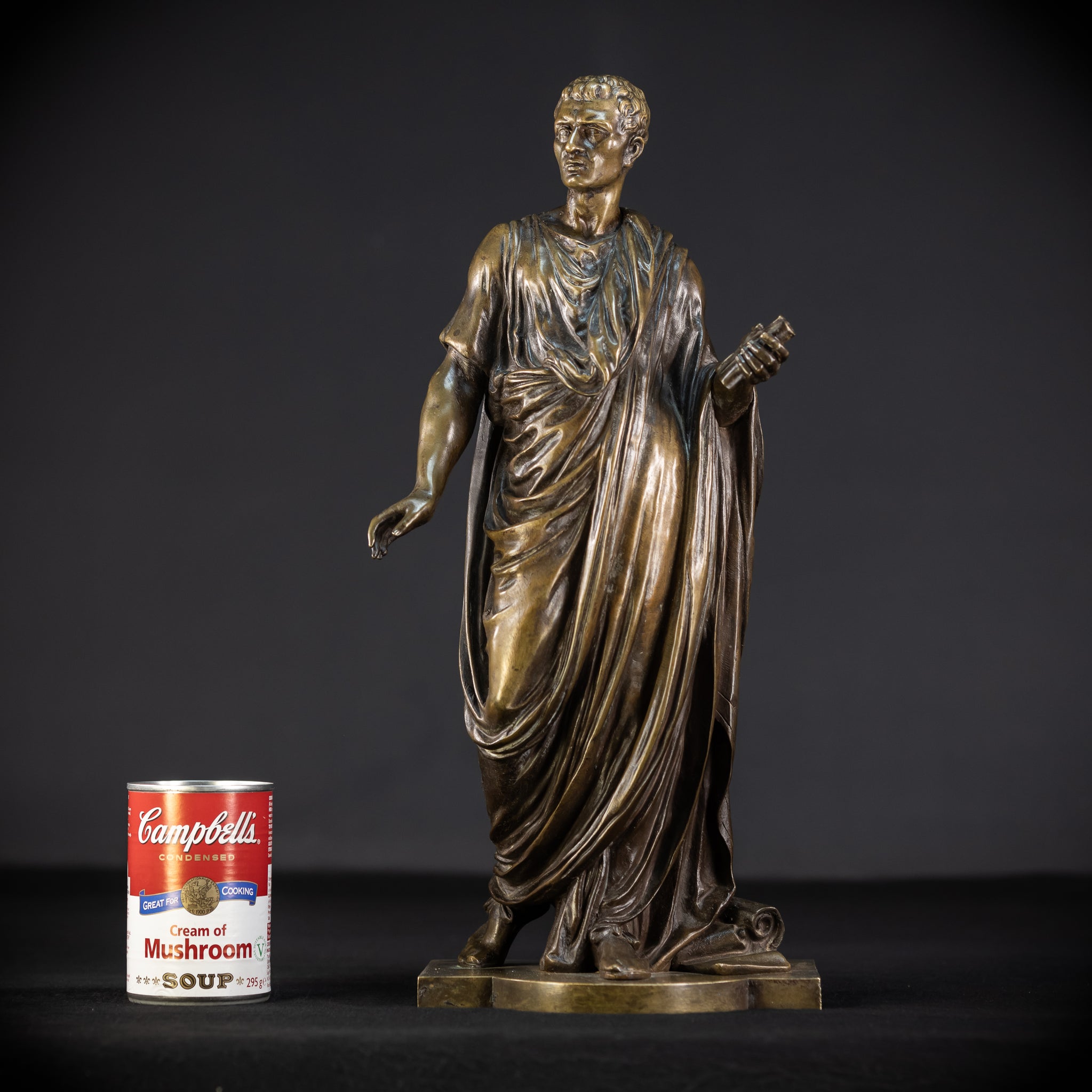 Julius Caesar Bronze Sculpture by Mathurin Moreau | 1800s Antique