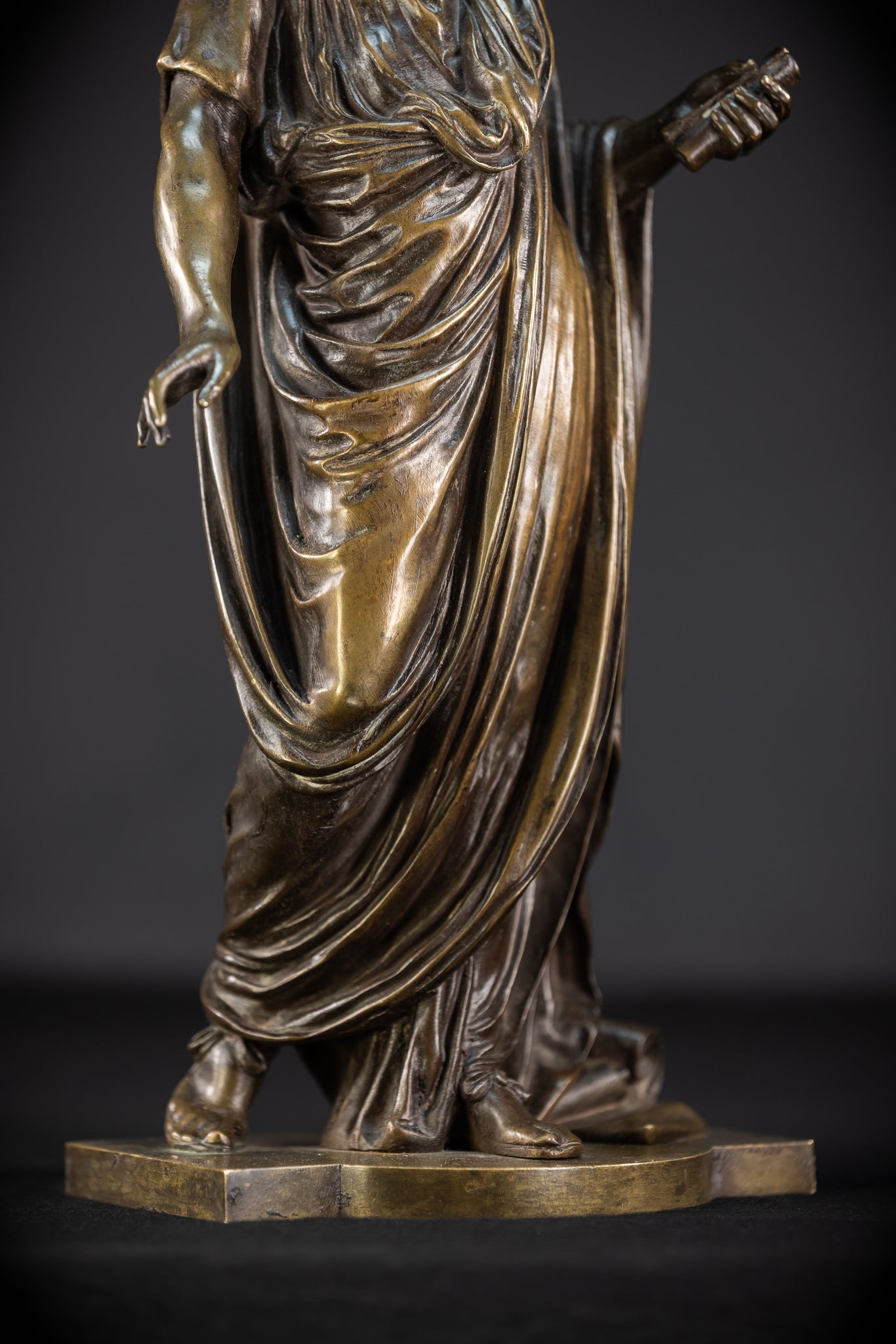 Julius Caesar Bronze Sculpture by Mathurin Moreau | 1800s Antique