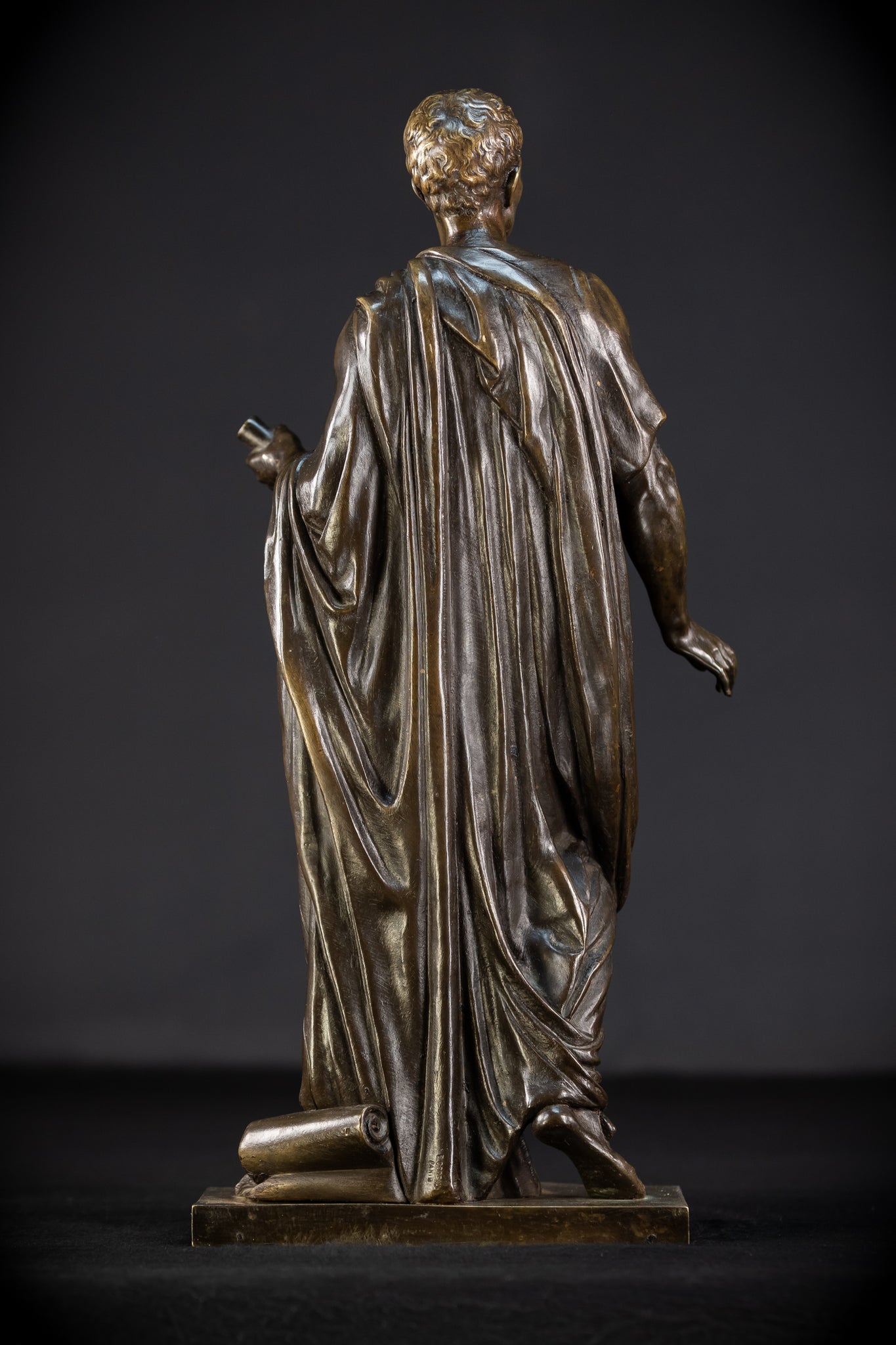 Julius Caesar Bronze Sculpture by Mathurin Moreau | 1800s Antique