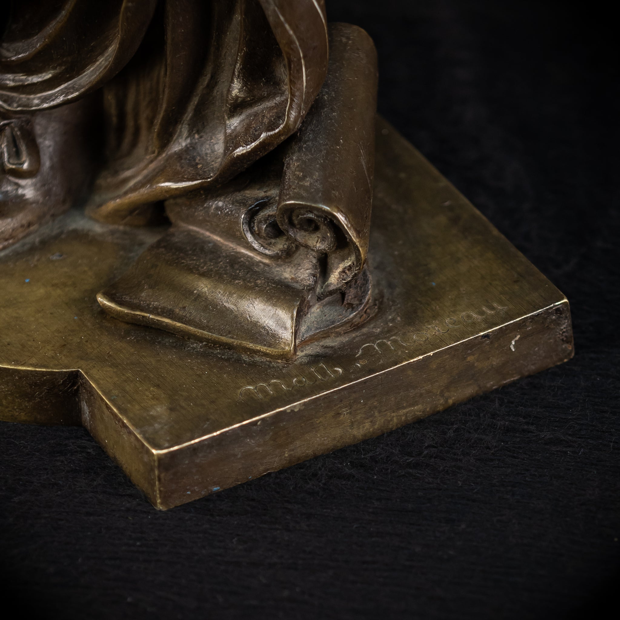 Julius Caesar Bronze Sculpture by Mathurin Moreau | 1800s Antique