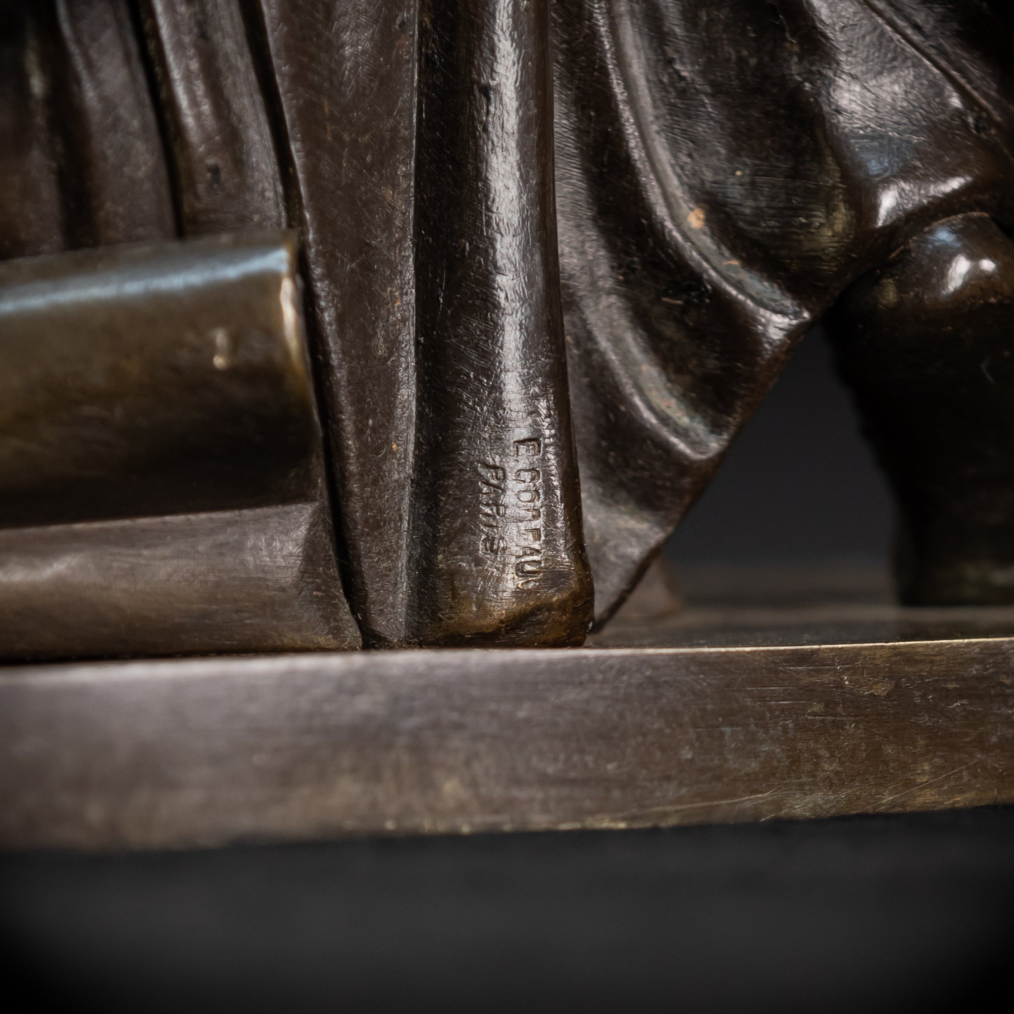 Julius Caesar Bronze Sculpture by Mathurin Moreau | 1800s Antique