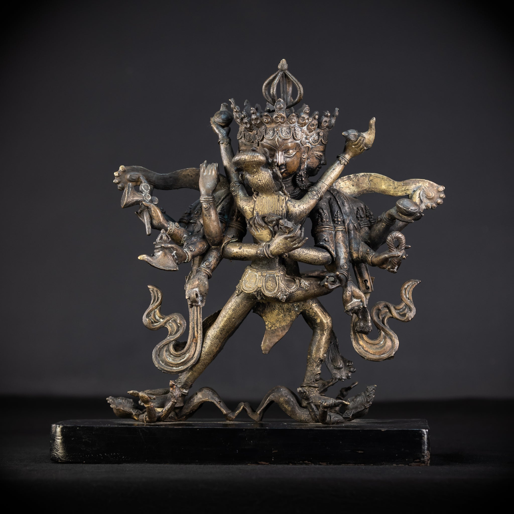 Sri Cakrasamvara and Vajravarahi Tantra Tibet Bronze Sculpture | 1700s | 14.4"